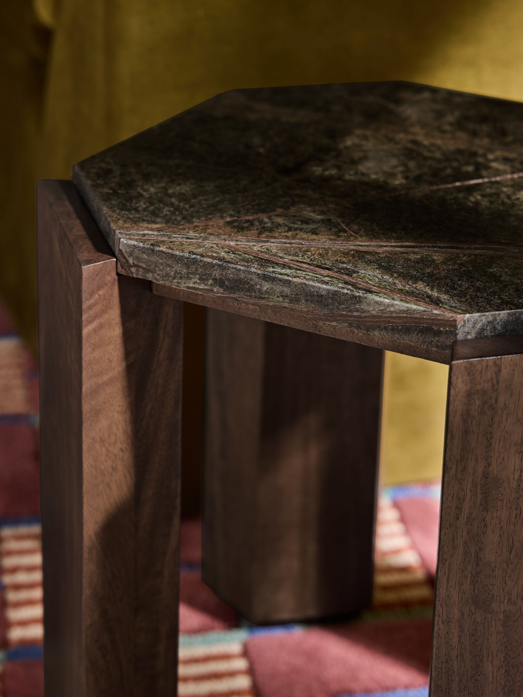 Wynn Side Table in Green Marble - Image 3 of 6