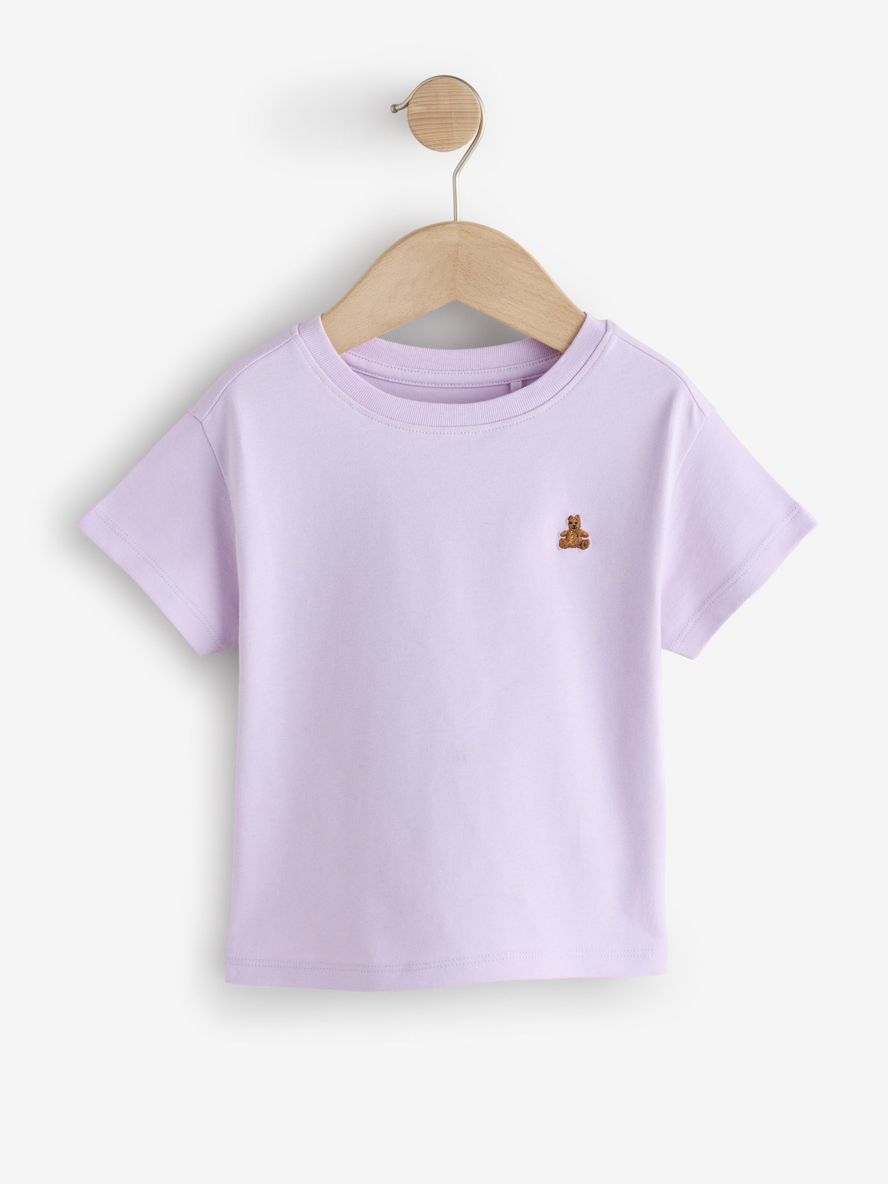 Pink & Purple 3 Pack Short Sleeve Crew Neck T-Shirt (6mths-5yrs) - Image 2 of 8 Pink & Purple 3 Pack Short Sleeve Crew Neck T-Shirt (6mths-5yrs) - Image 2 of 8