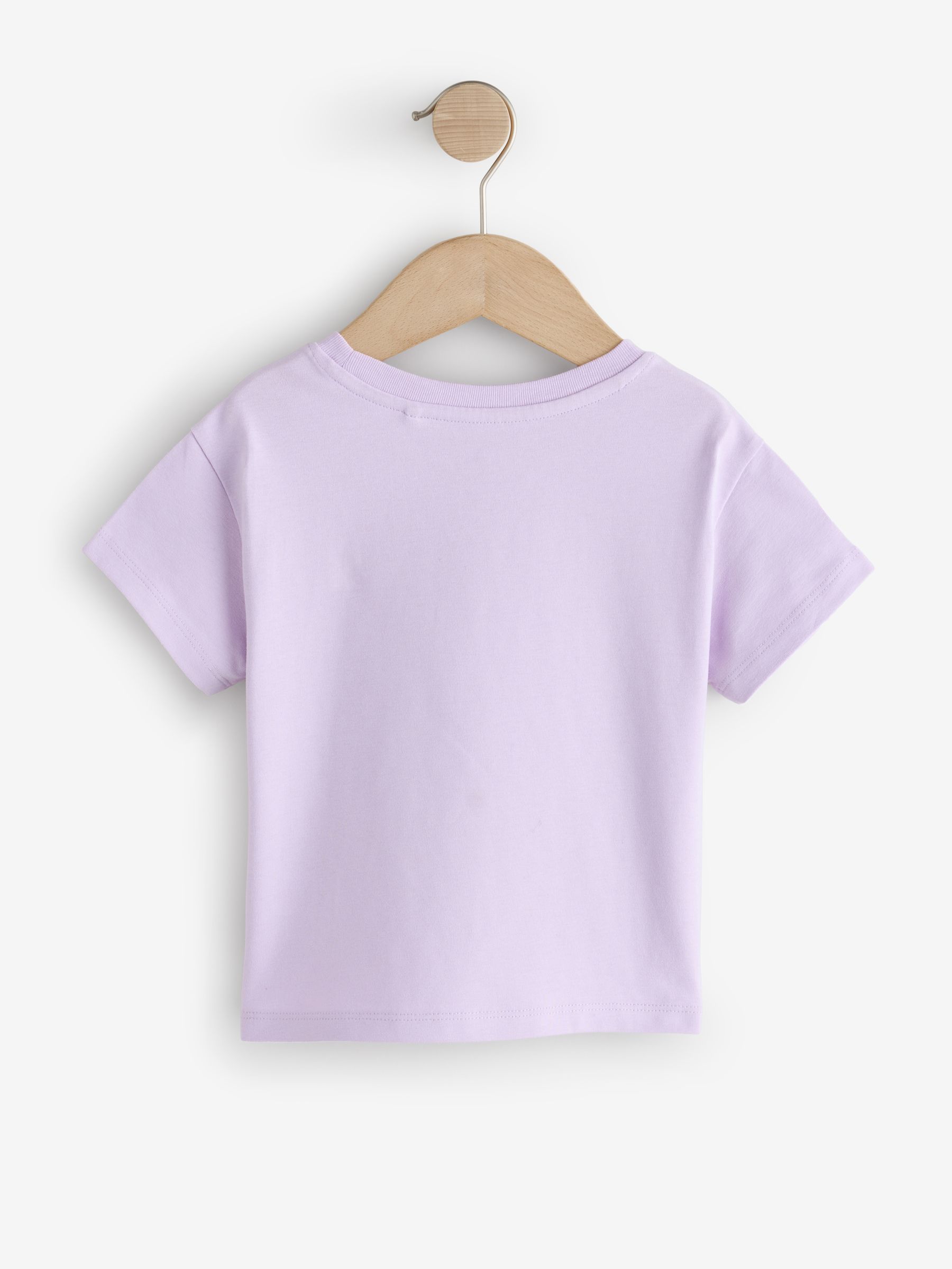 Pink & Purple 3 Pack Short Sleeve Crew Neck T-Shirt (6mths-5yrs) - Image 3 of 8