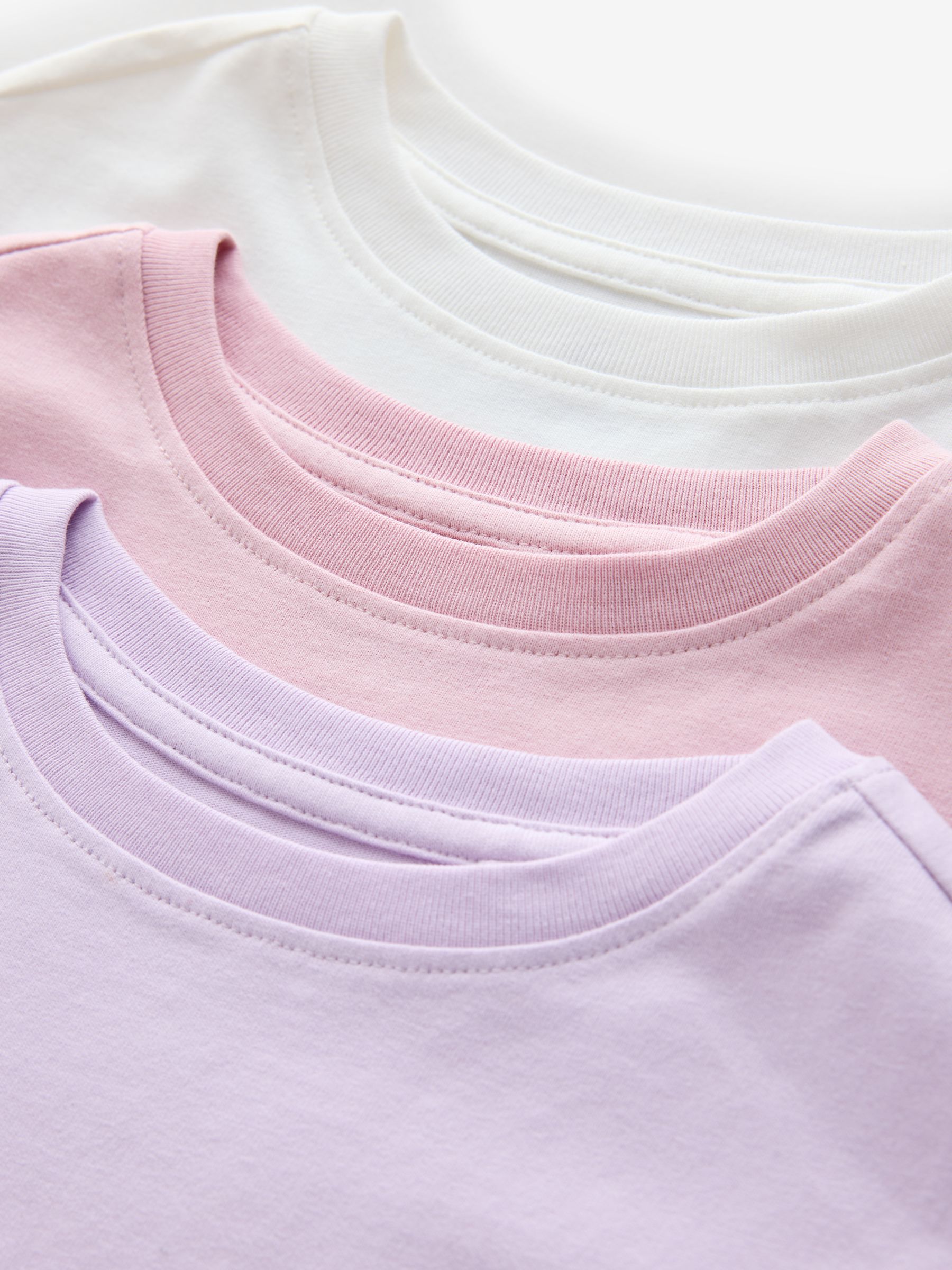 Pink & Purple 3 Pack Short Sleeve Crew Neck T-Shirt (6mths-5yrs) - Image 6 of 8