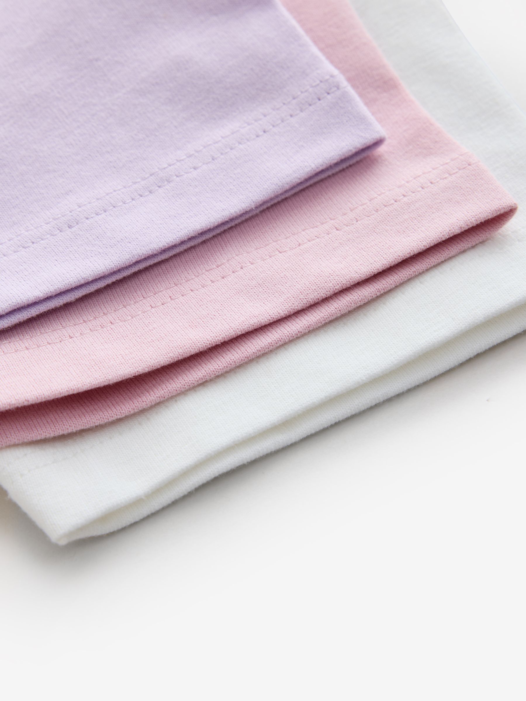 Pink & Purple 3 Pack Short Sleeve Crew Neck T-Shirt (6mths-5yrs) - Image 7 of 8