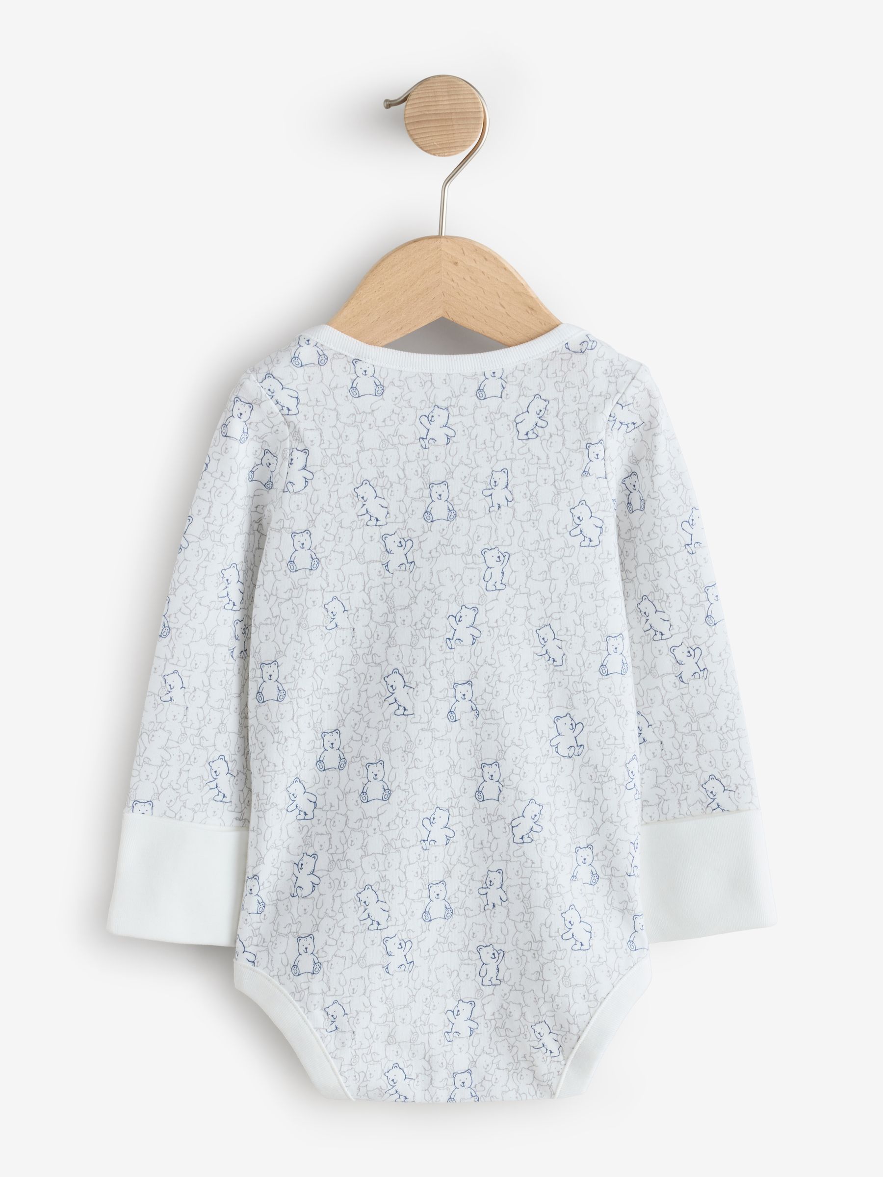 White and Grey 5 Pack Brannan Bear Long Sleeve Baby Bodysuit - Image 3 of 11