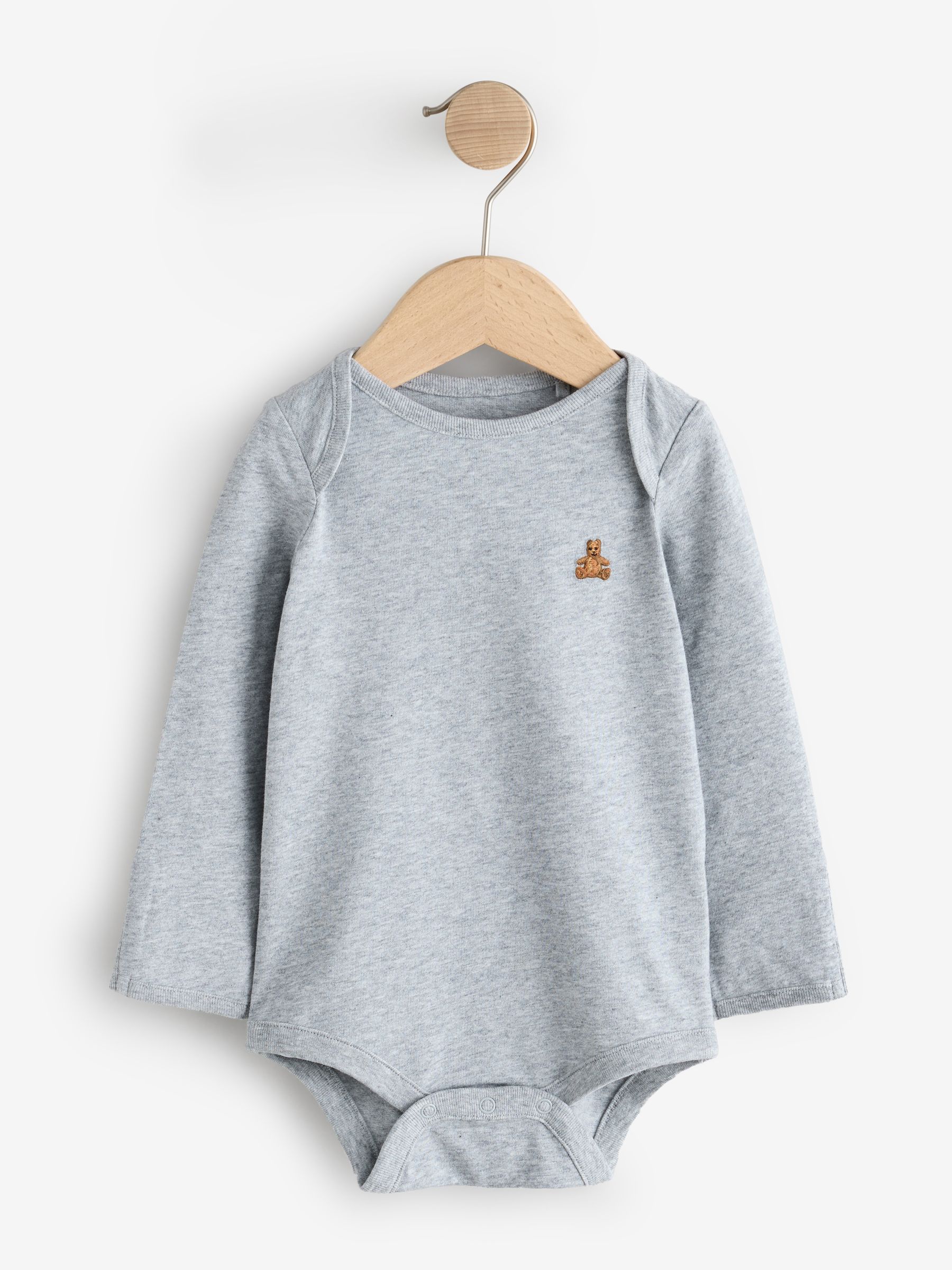 White and Grey 5 Pack Brannan Bear Long Sleeve Baby Bodysuit - Image 6 of 11
