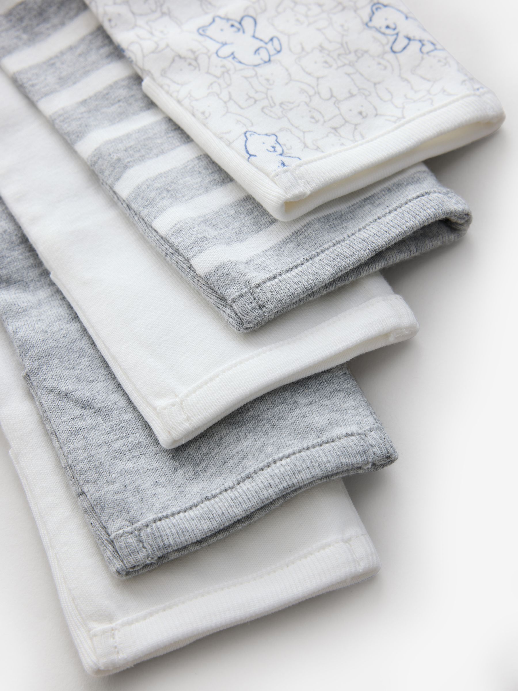 White and Grey 5 Pack Brannan Bear Long Sleeve Baby Bodysuit - Image 9 of 11