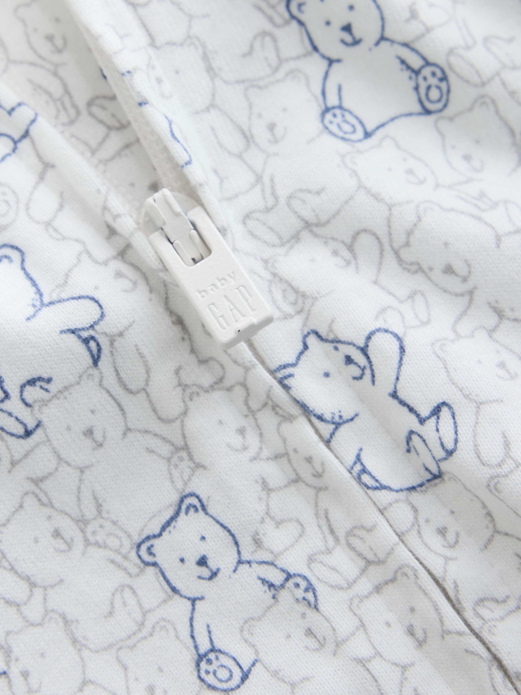 Grey and White 3 Pack Baby Sleepsuit - Image 8 of 8 Grey and White 3 Pack Baby Sleepsuit - Image 8 of 8