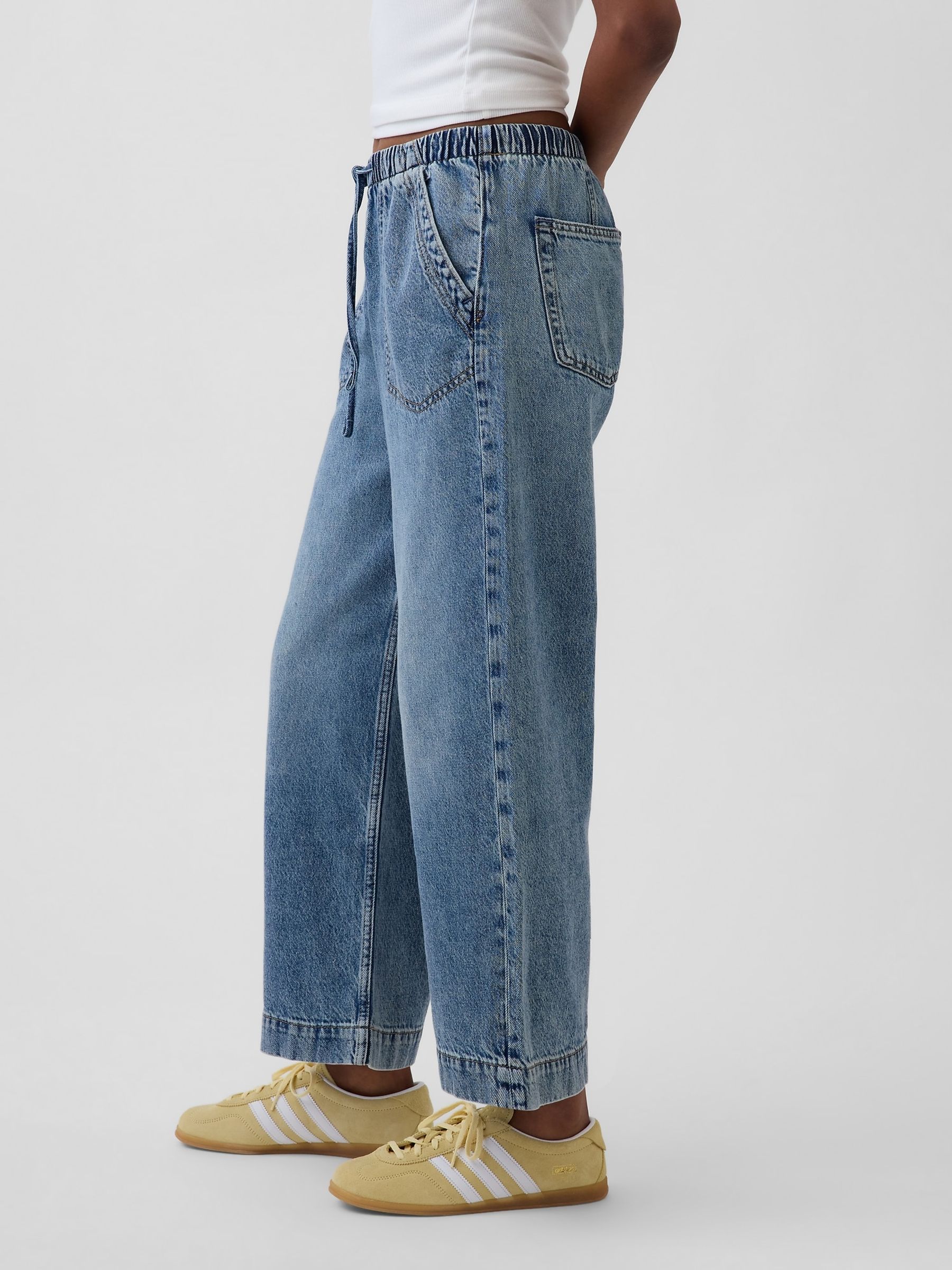 Medium wash Low Rise '90s Loose Easy Crop Jeans - Image 3 of 4