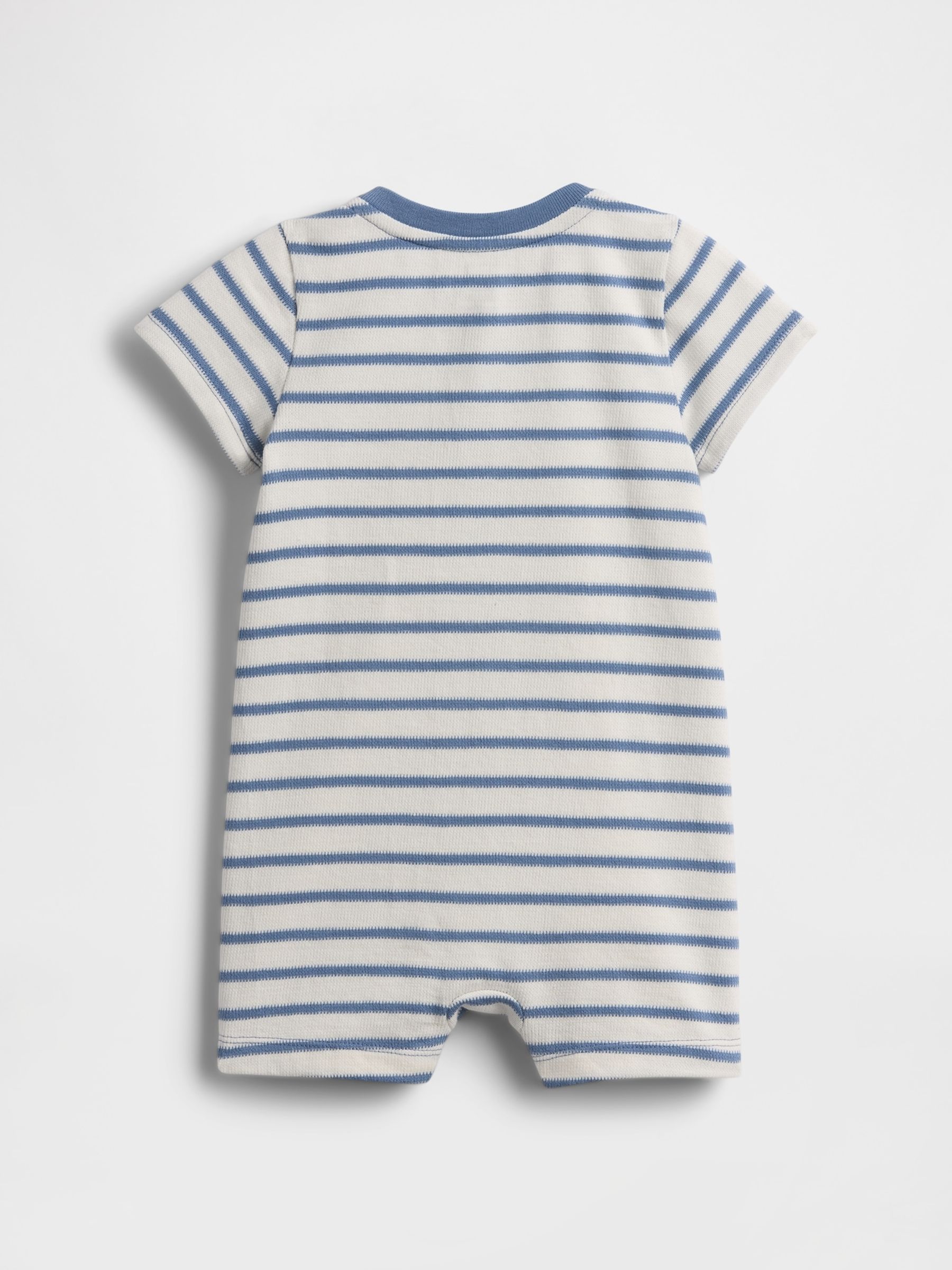 Blue Stripe Henley Short One-Piece - Image 2 of 3