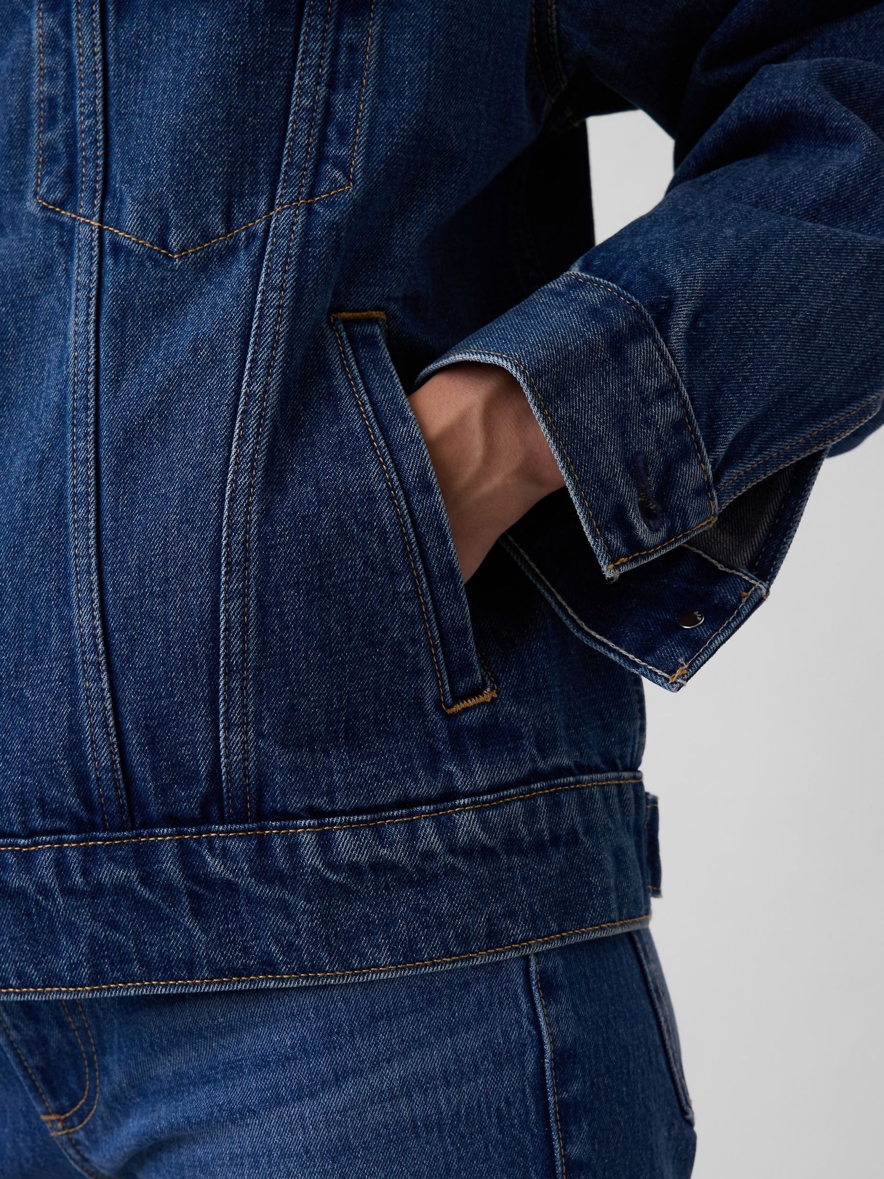 Dark Wash Oversized Icon Denim Jacket - Image 5 of 5 Dark Wash Oversized Icon Denim Jacket - Image 5 of 5