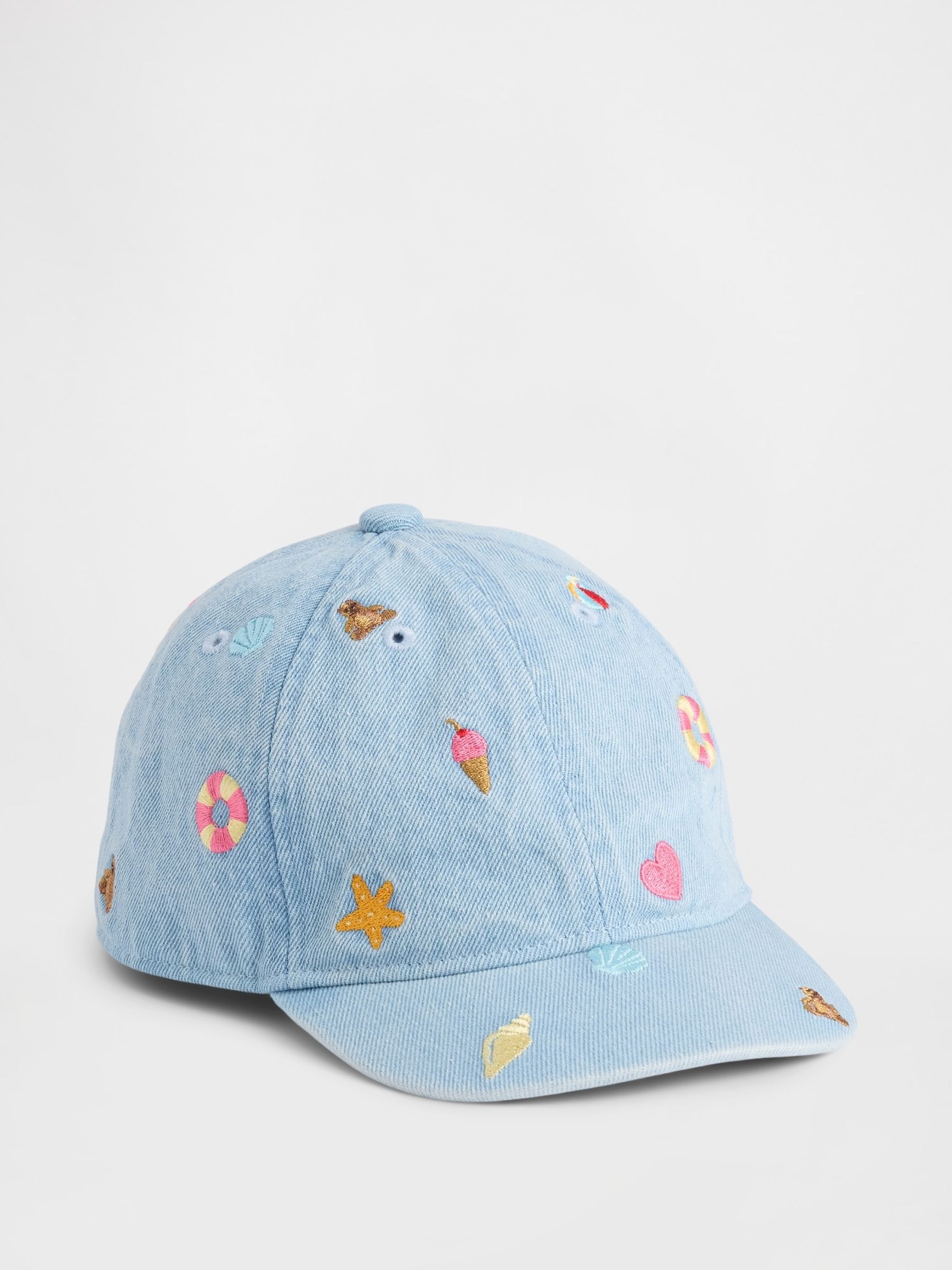 Blue Embroidered Denim Baseball Hat - Image 1 of 2
