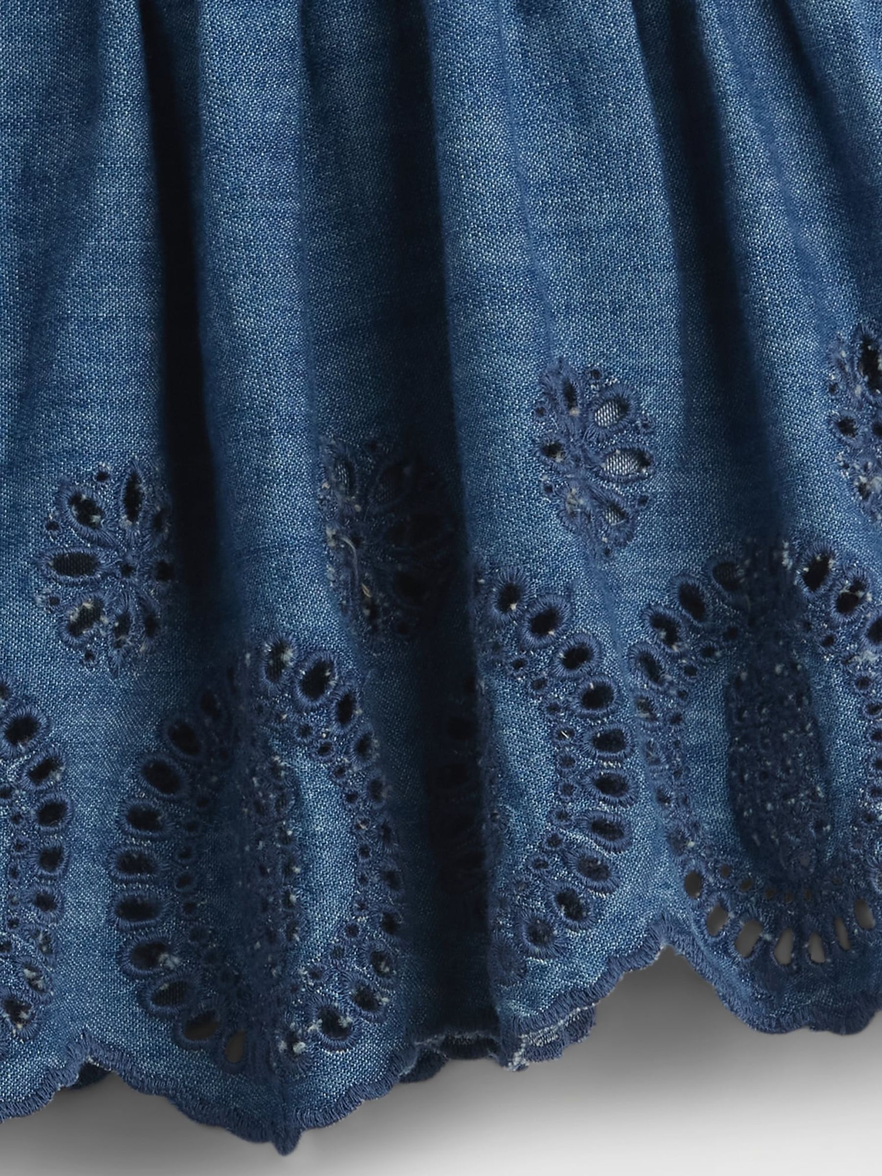 Dark Wash Blue Denim Eyelet Outfit Set - Image 3 of 3