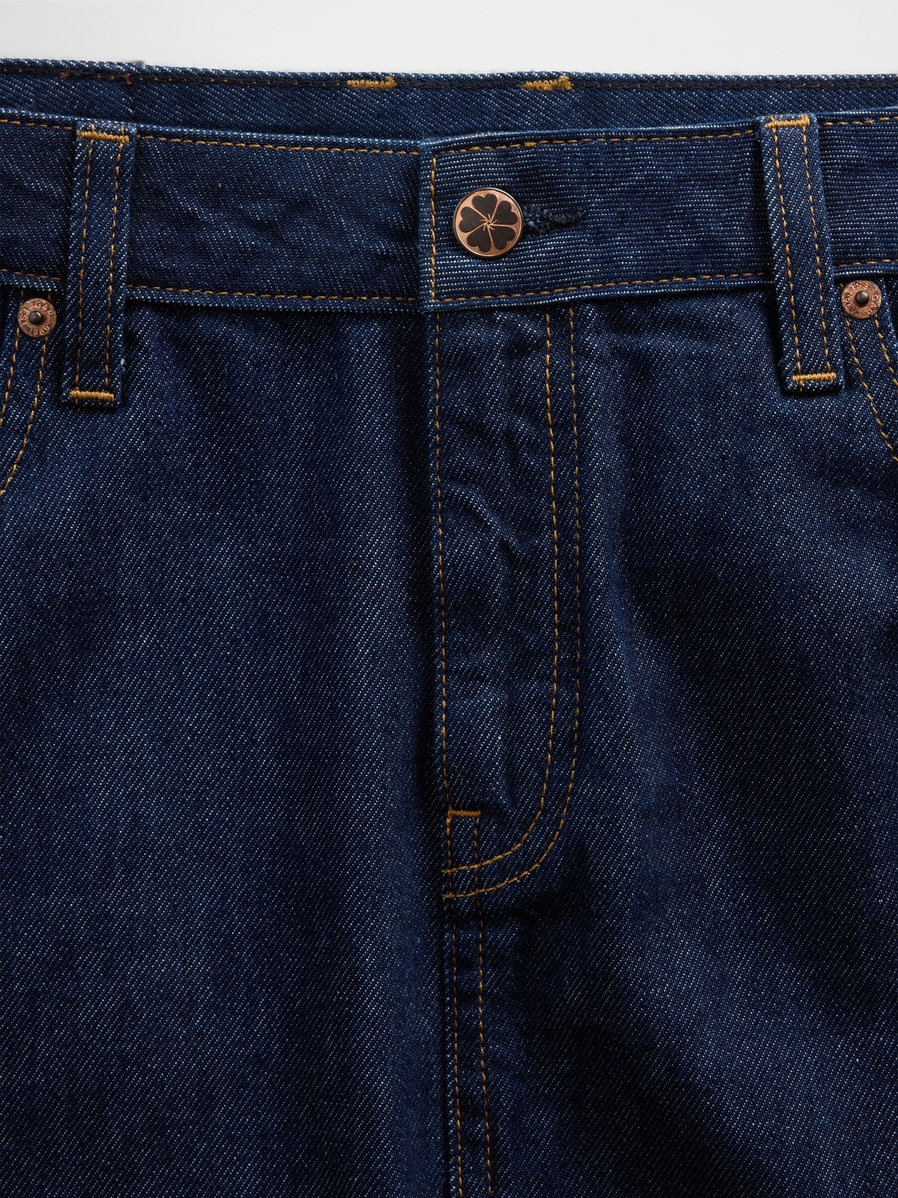 Gap x Harlem's Dark Wash Fashion Row Ruffle Denim Midi Skirt - Image 5 of 5