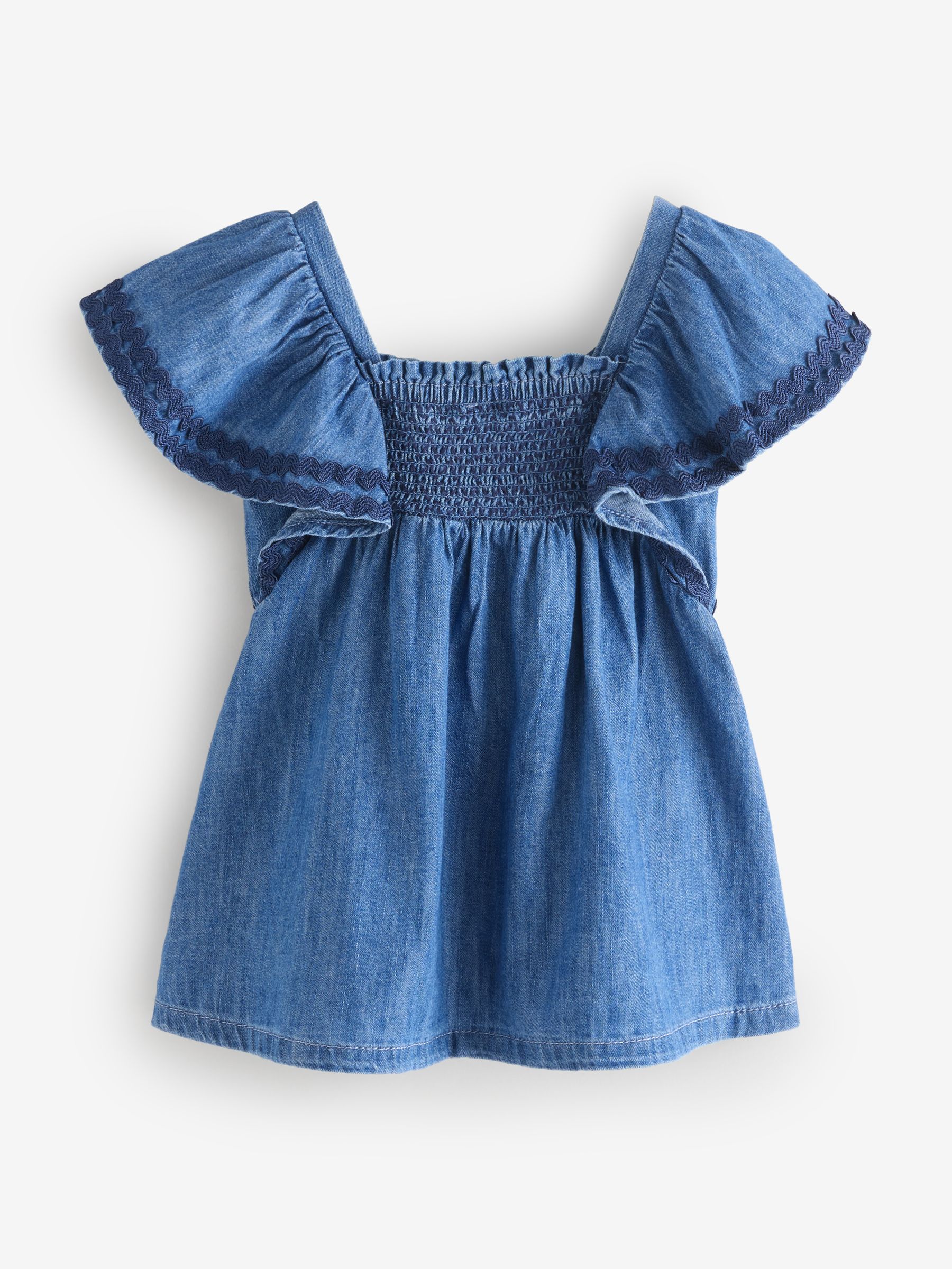 Dark Wash Smocked Denim Dress - Image 2 of 4