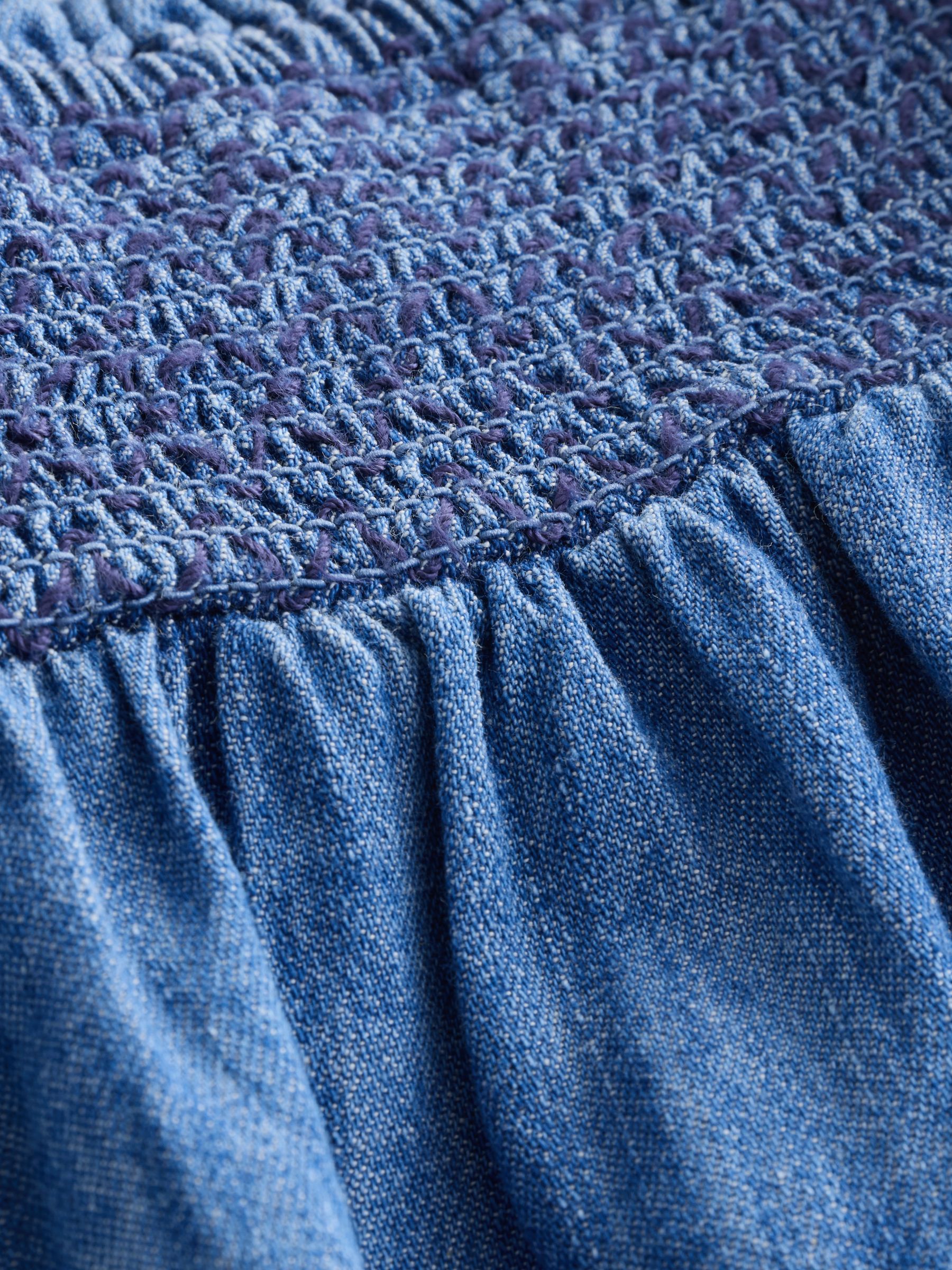 Dark Wash Smocked Denim Dress - Image 4 of 4