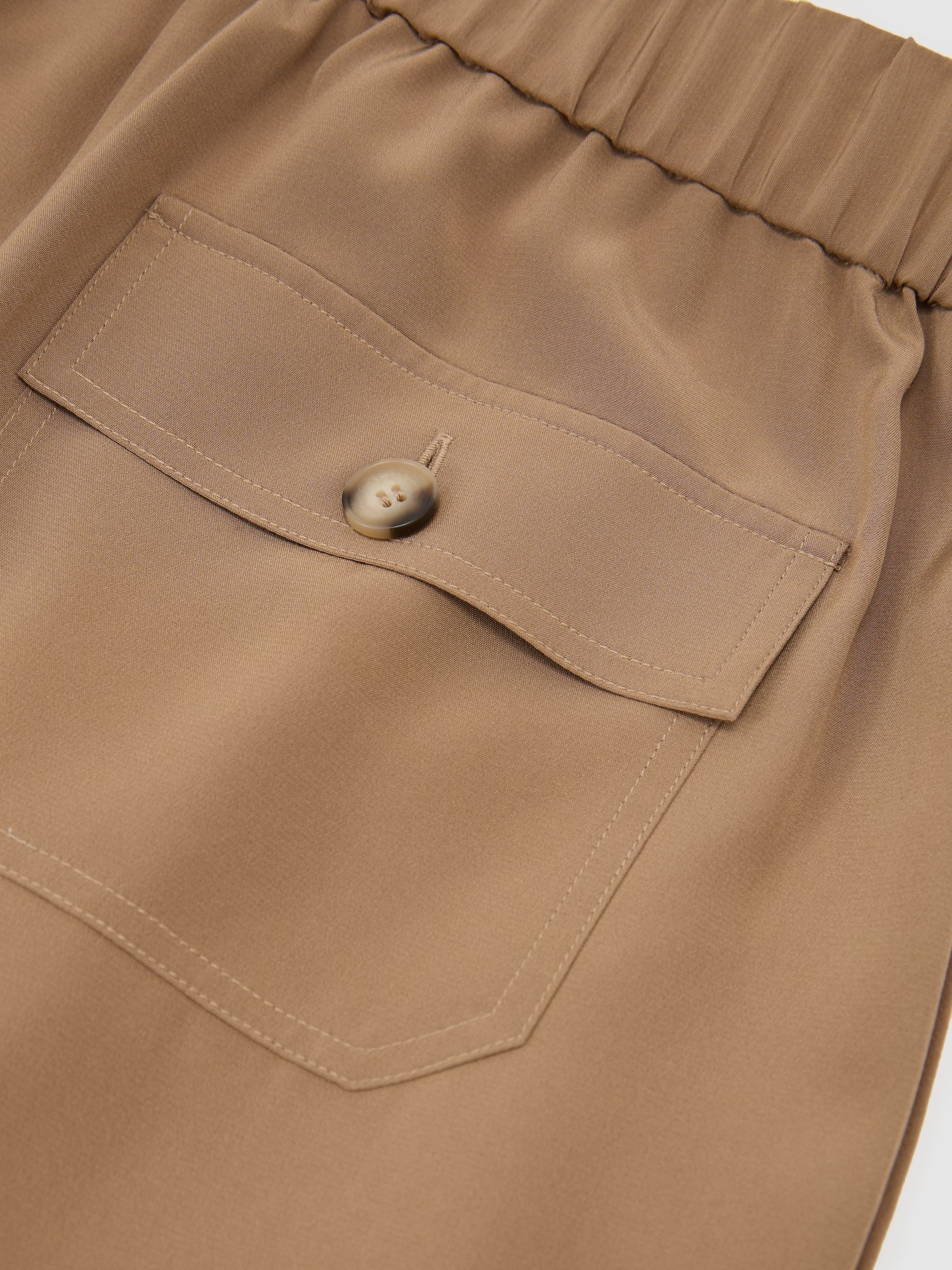 Petite Matte-Silk Wide-Leg Trousers in Camel - image 3