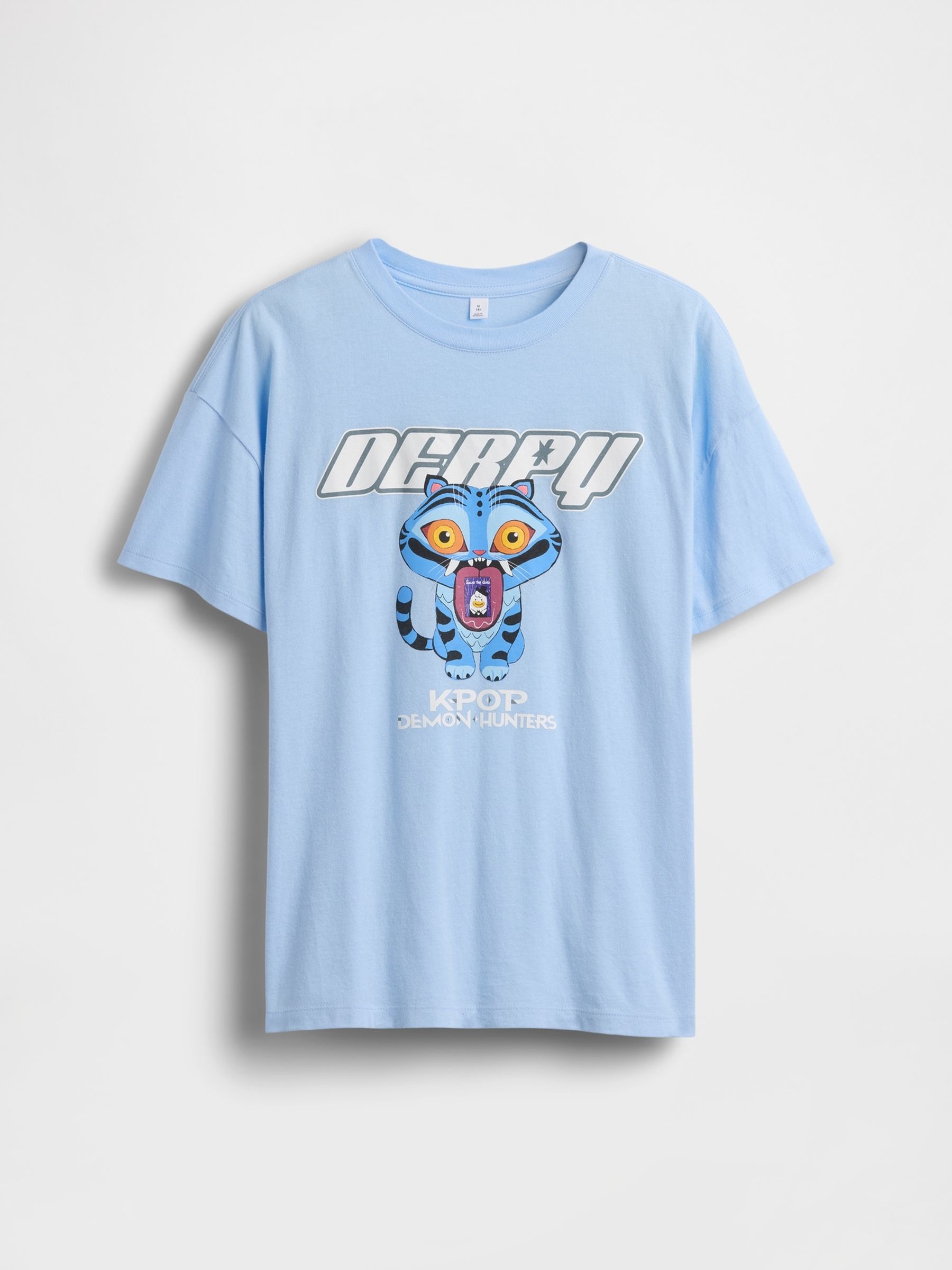 Blue K-Pop Demon Hunters Graphic Oversized T-Shirt - Image 3 of 4