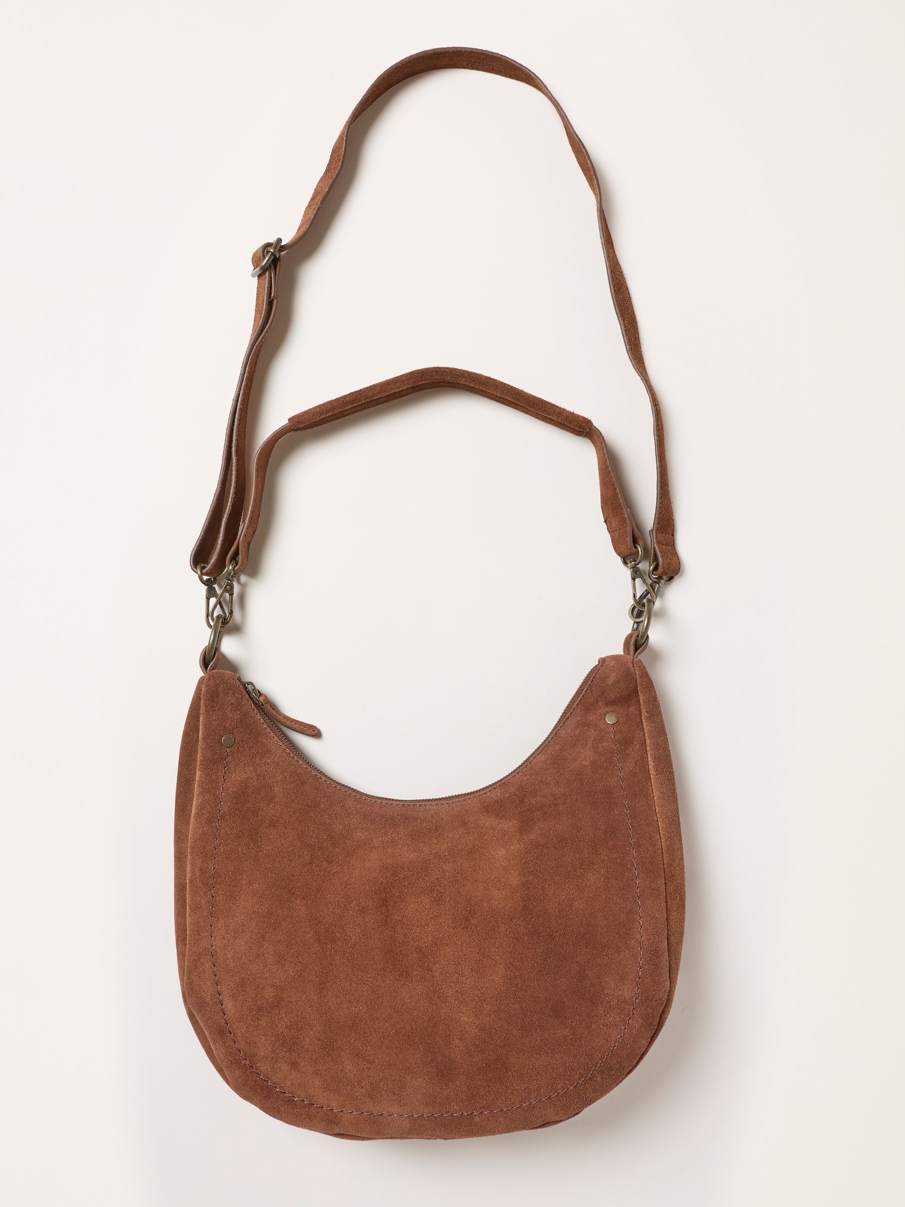 Harper Chestnut Brown Suede Shoulder Bag - Image 2 of 3