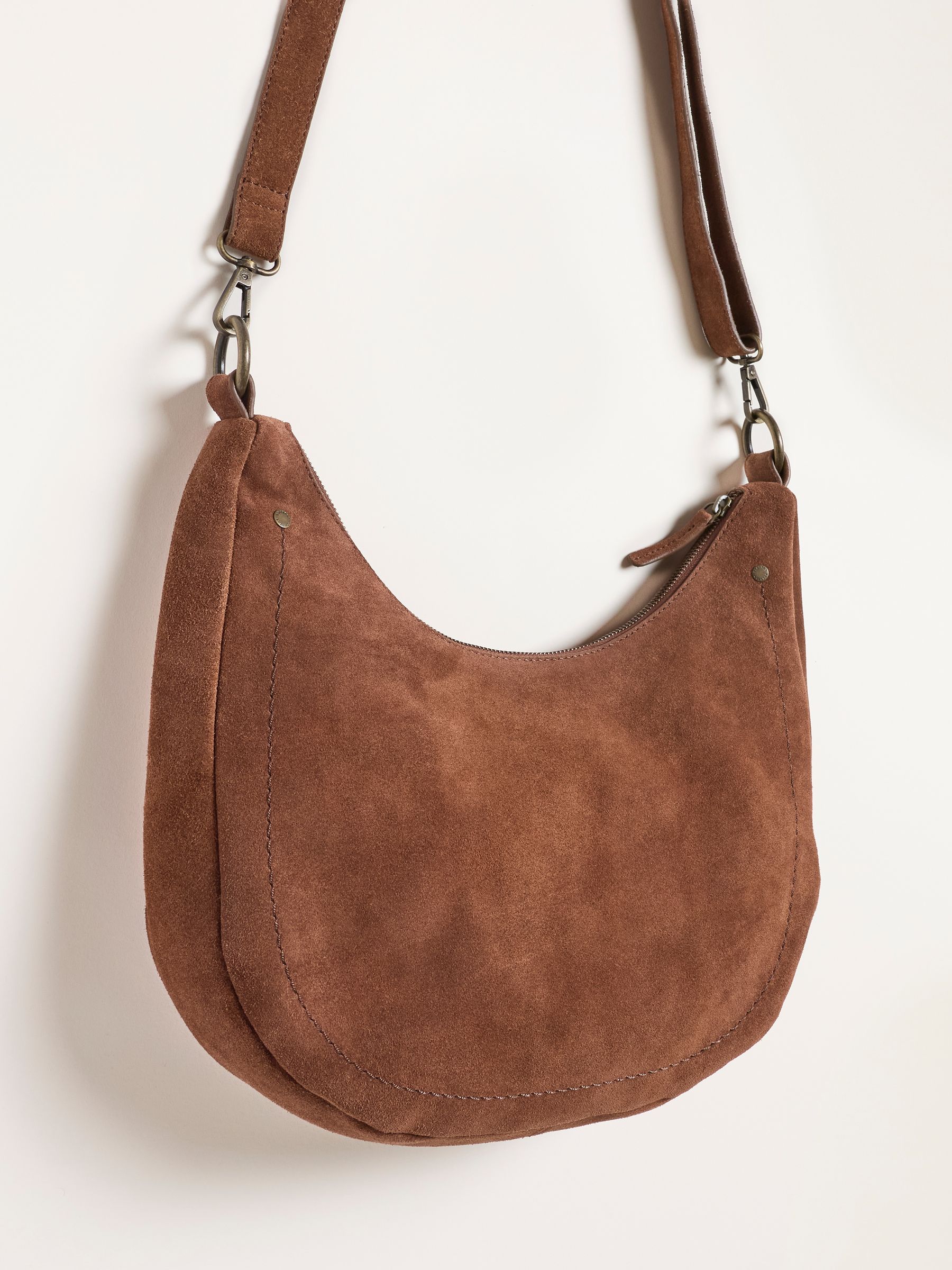 Harper Chestnut Brown Suede Shoulder Bag - Image 3 of 3