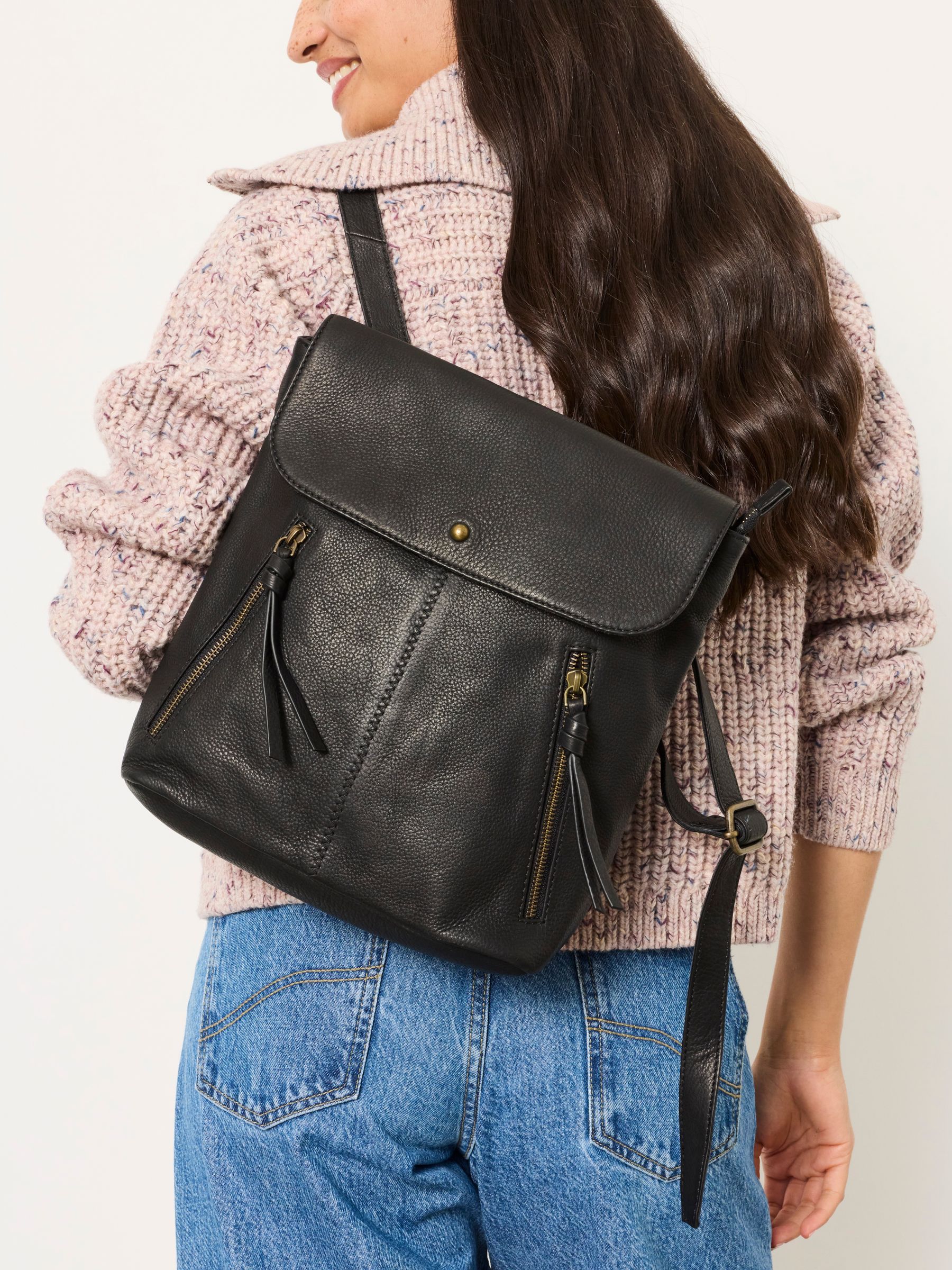 Black Lottie Leather Backpack - Image 4 of 5