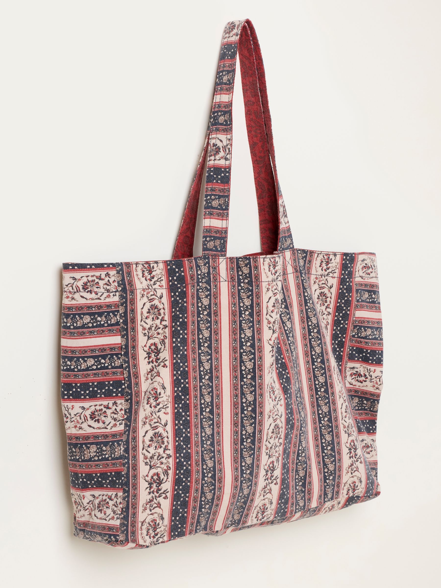 Multi Stripe Floral Reversible Tote Bag - Image 3 of 3