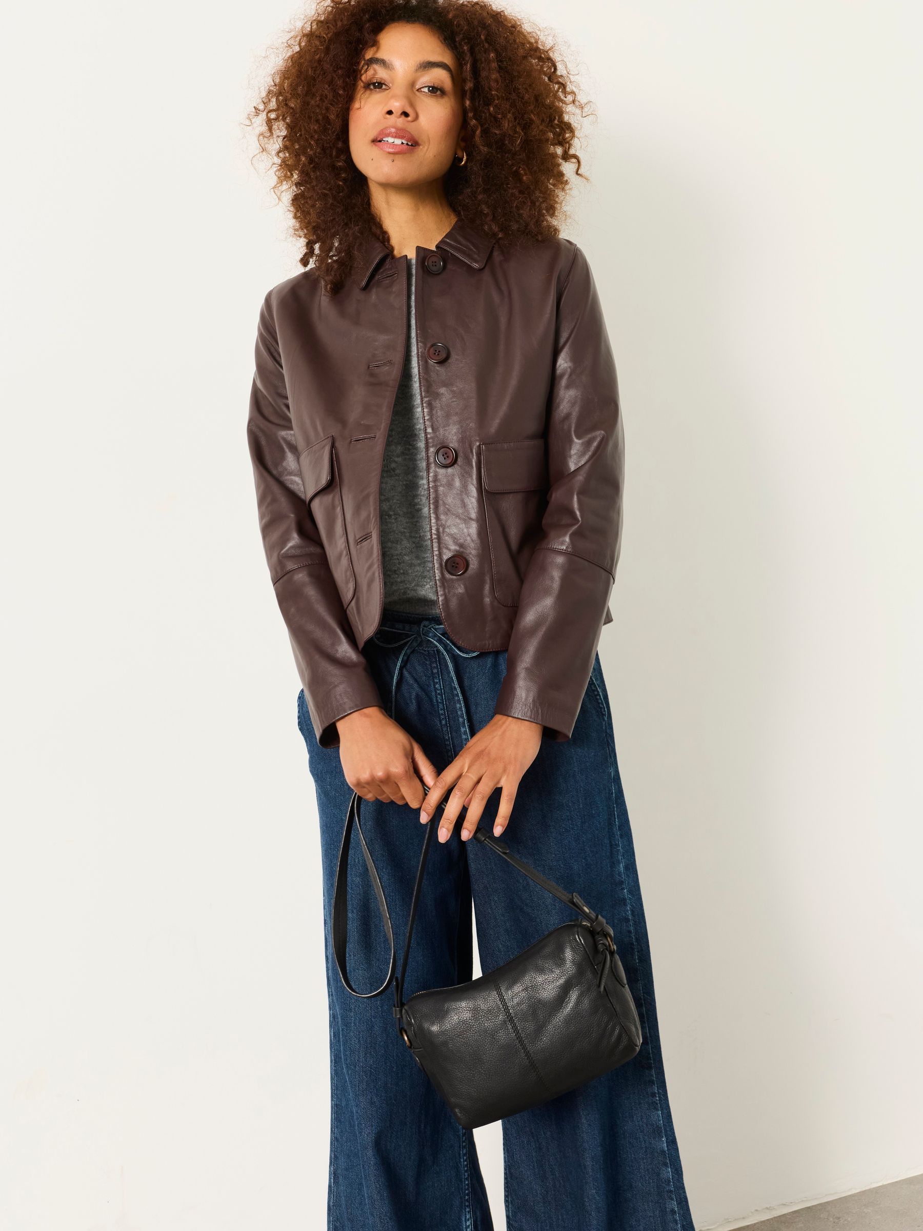 Black Maya Leather Crossbody Bag - Image 2 of 5