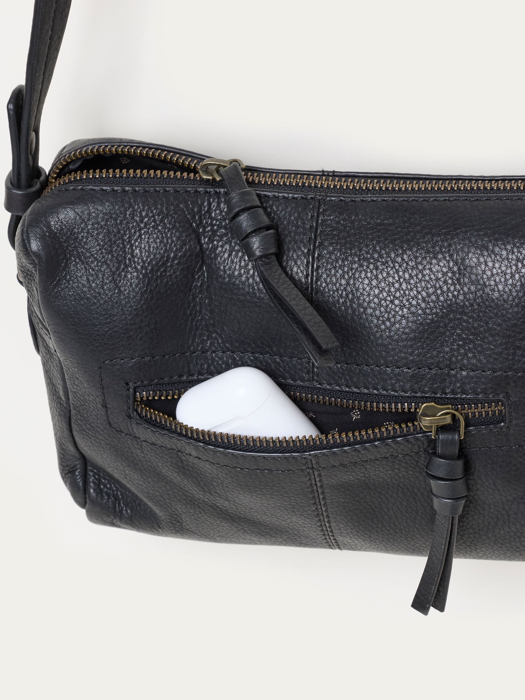 Black Maya Leather Crossbody Bag - Image 4 of 5