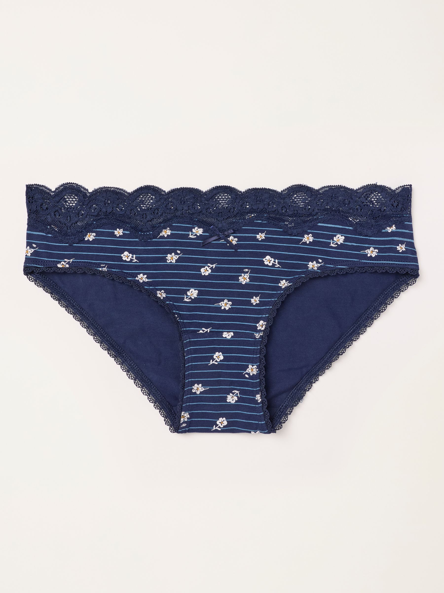 Navy Stripe Floral Classic Knickers - Image 1 of 2