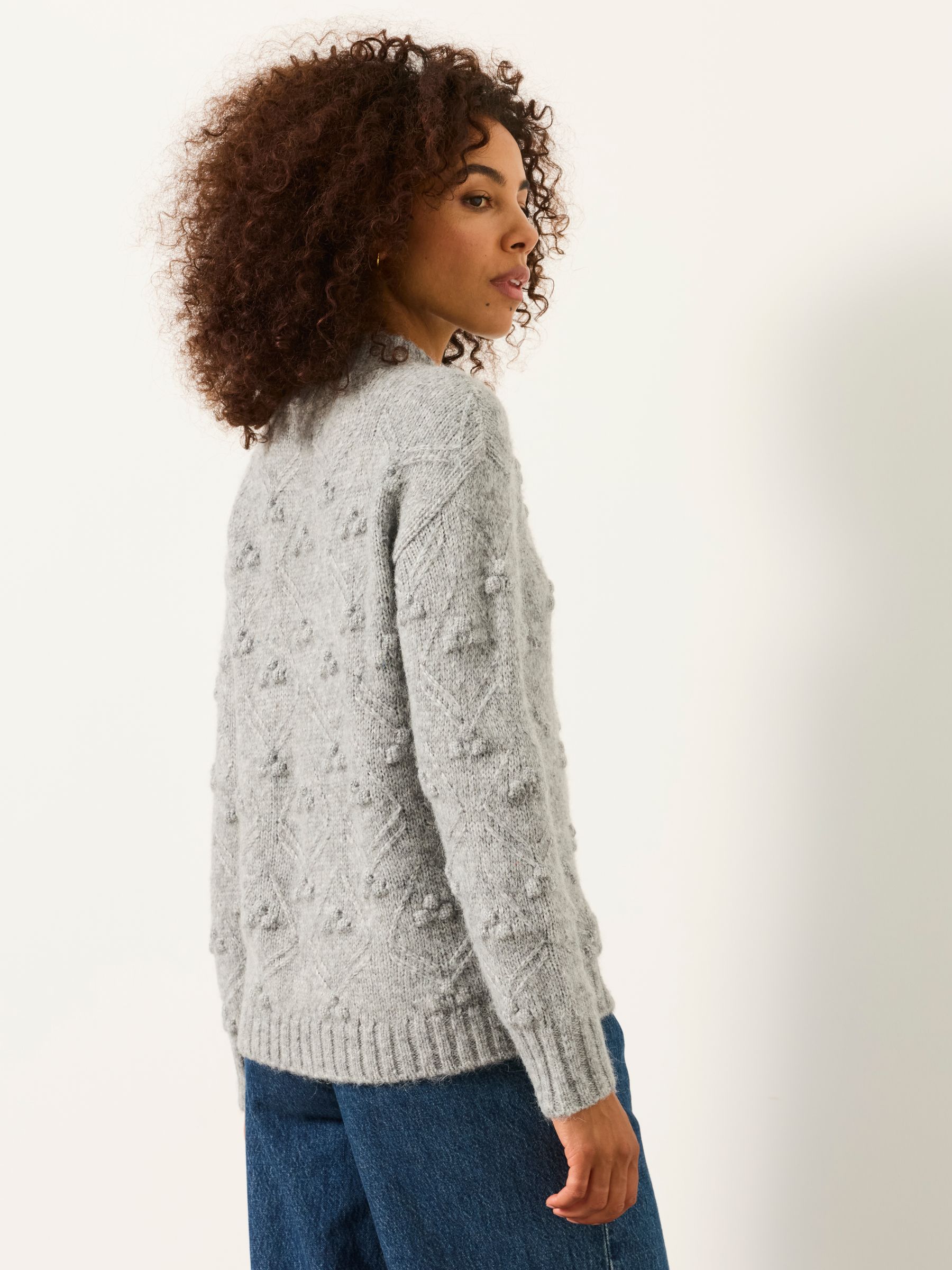 Grey Knitted Bobble Texture Jumper - Image 2 of 6
