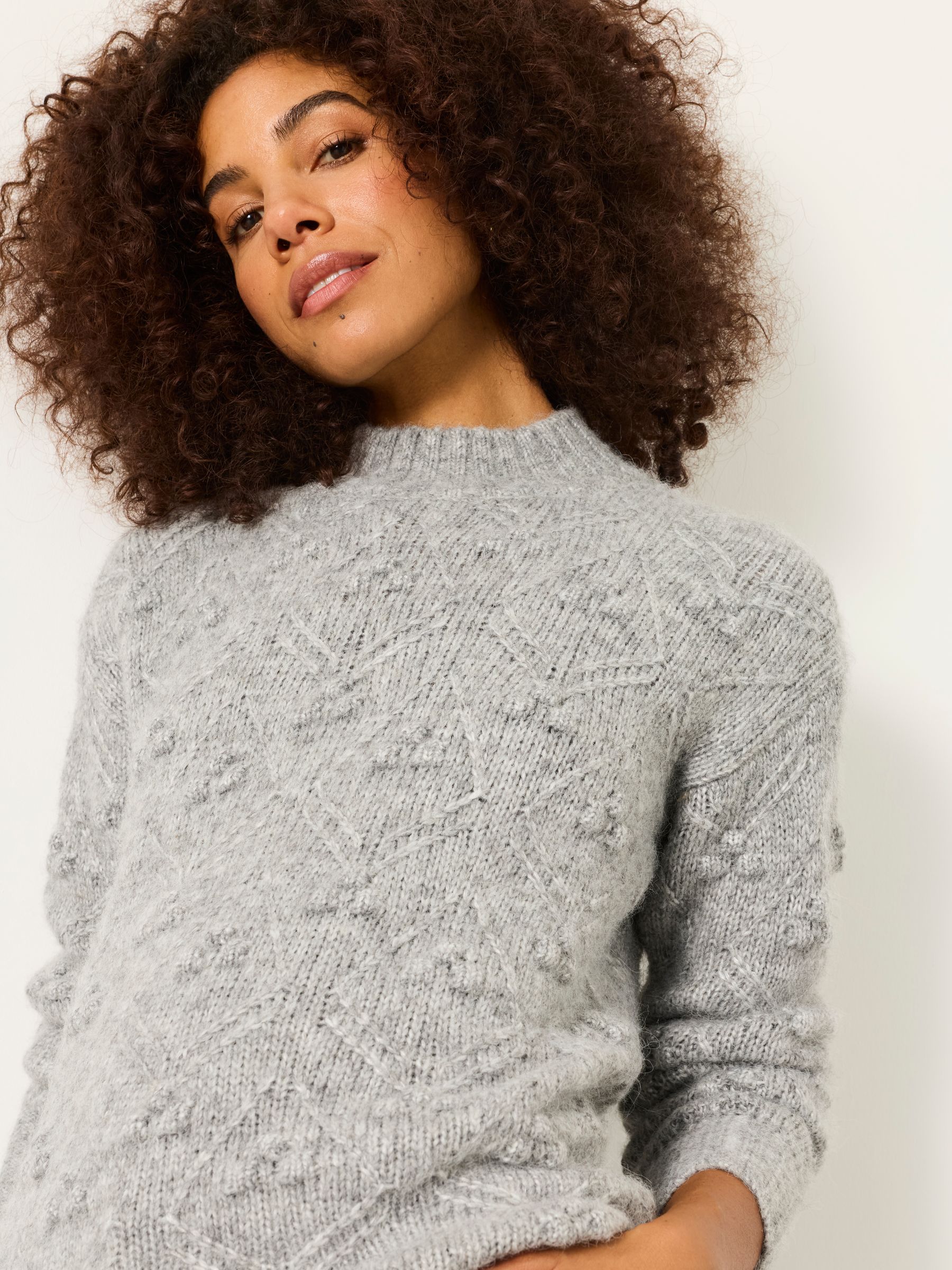 Grey Knitted Bobble Texture Jumper - Image 4 of 6