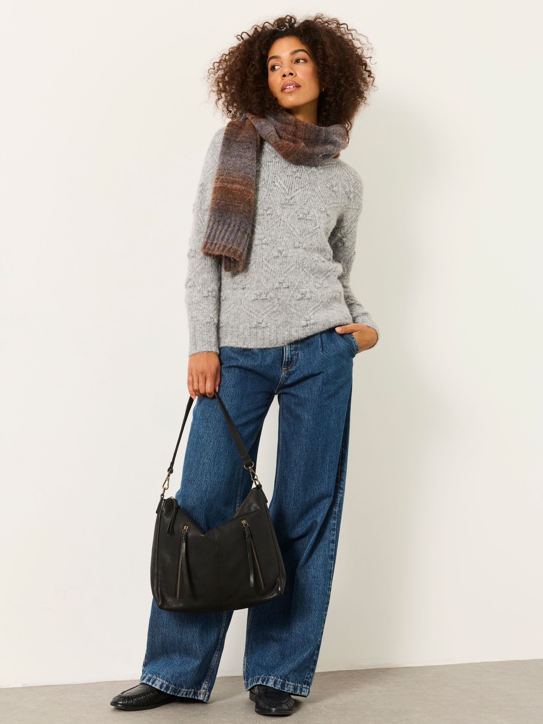 Grey Knitted Bobble Texture Jumper - Image 5 of 6