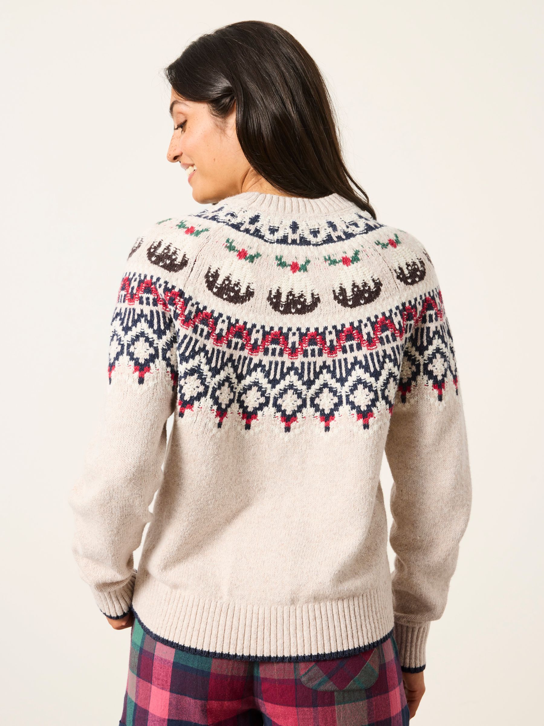 Natural Knitted Pudding Fairisle Jumper - Image 2 of 6 Natural Knitted Pudding Fairisle Jumper - Image 2 of 6
