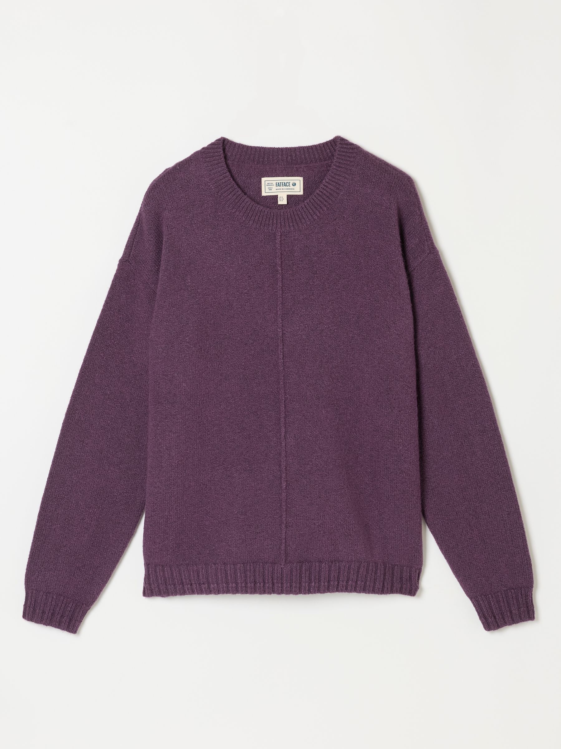 Barley Plum Purple Knitted Crew Neck Jumper - Image 6 of 6