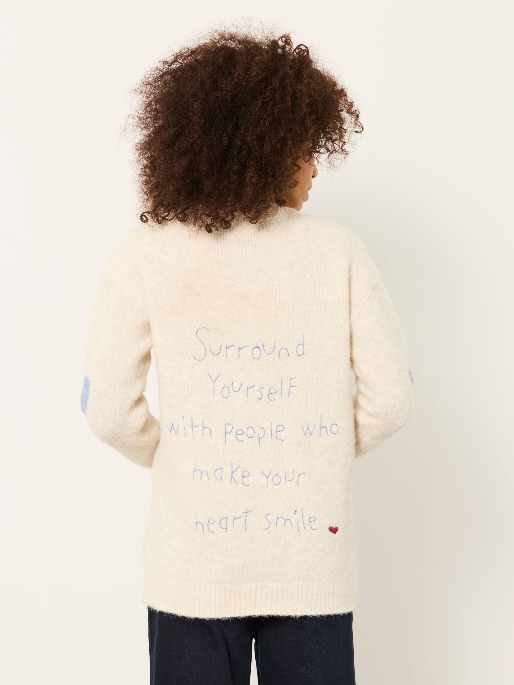 Ivory Heart Knitted Longline Cardigan - Image 2 of 6