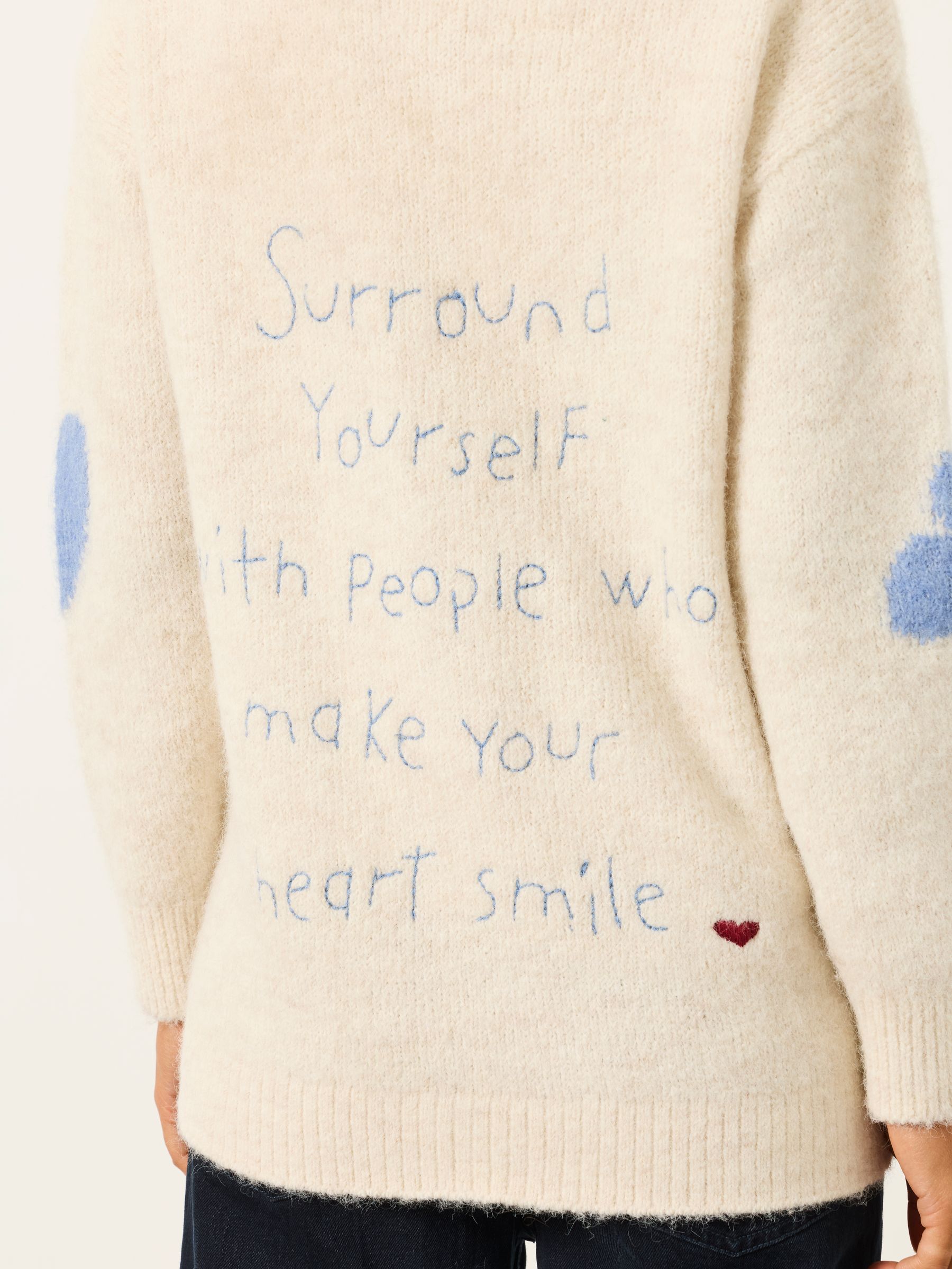 Ivory Heart Knitted Longline Cardigan - Image 3 of 6