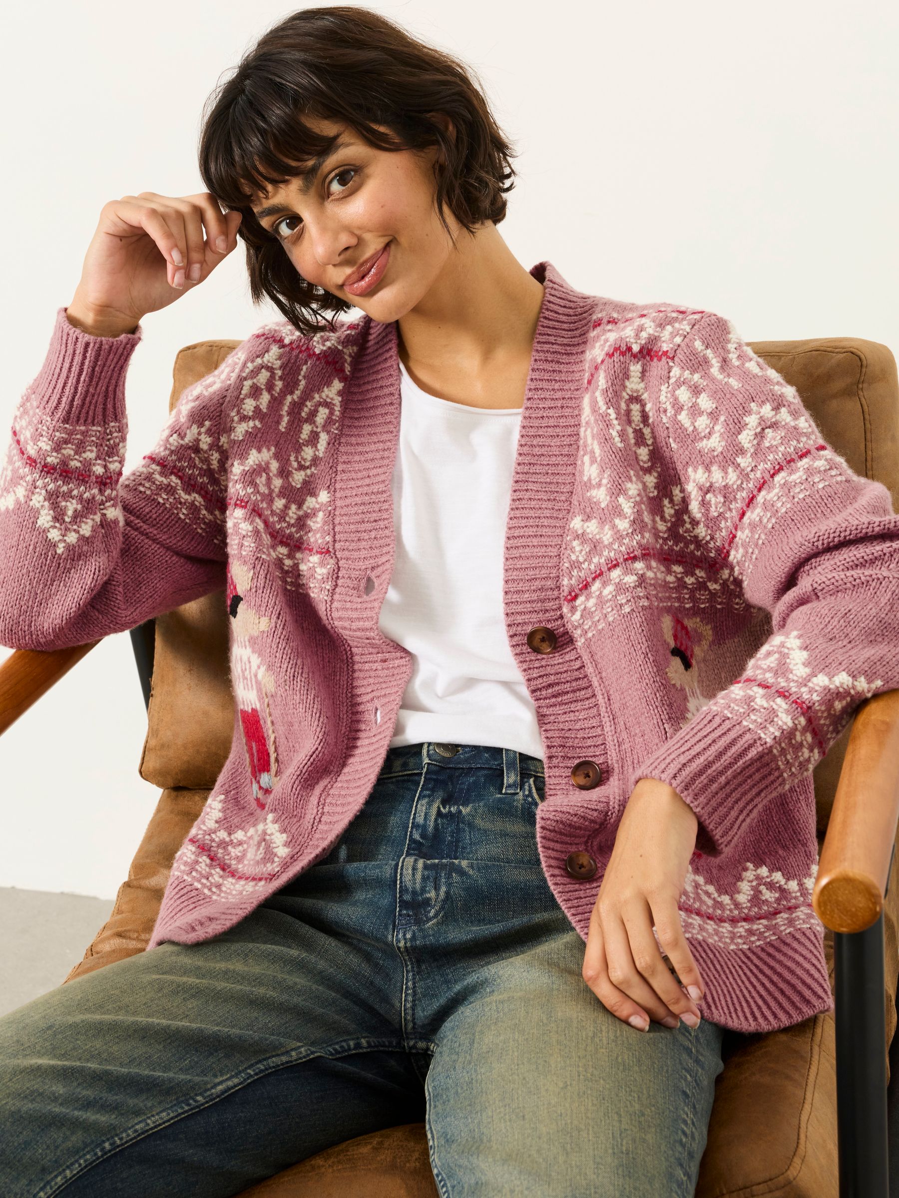 Shelter Ski Pink Knitted  Cardigan - Image 6 of 7