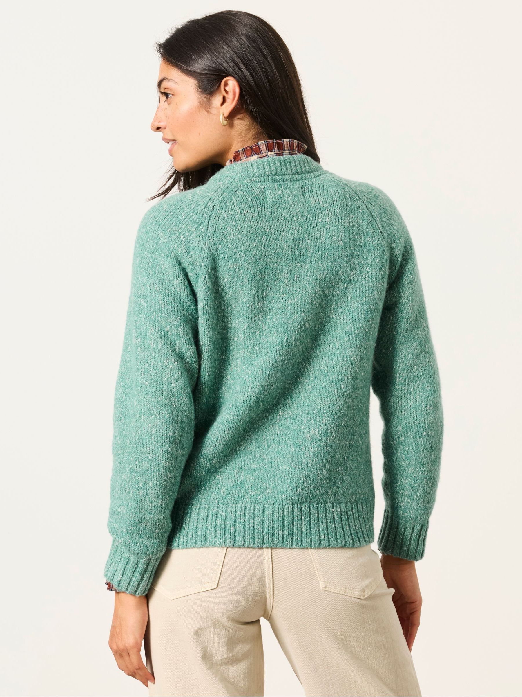 Robin Blue Knitted Crew Jumper - Image 2 of 6 Robin Blue Knitted Crew Jumper - Image 2 of 6