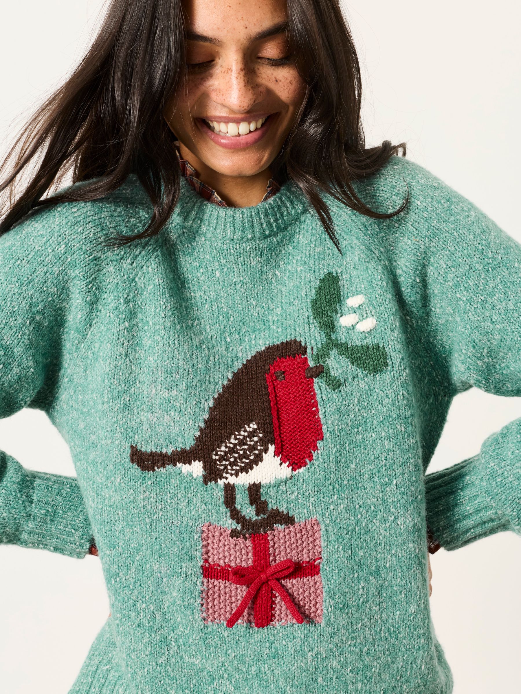 Robin Blue Knitted Crew Jumper - Image 3 of 6