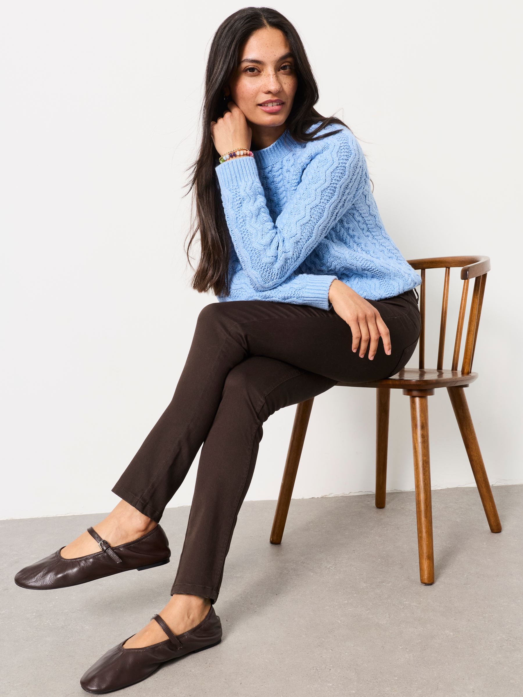 HAYLE Chocolate Brown Denim Five pocket Trouser - Image 5 of 6