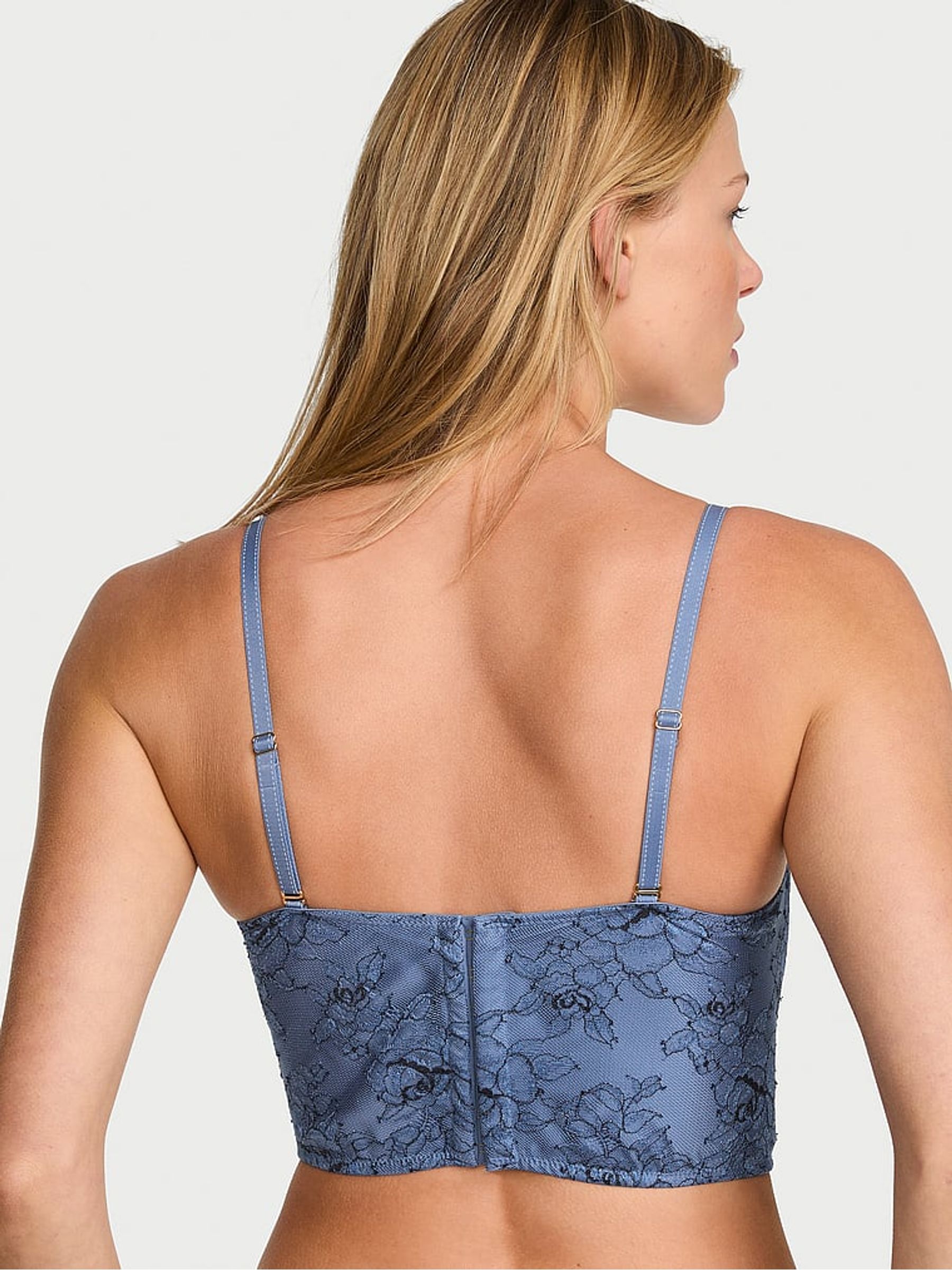 Denim Blue Embroidery Corset Top - Image 3 of 3