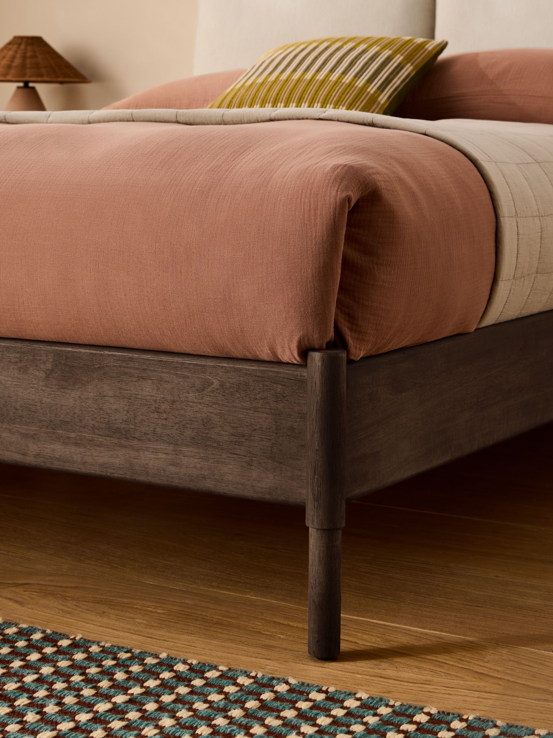 Solen Bed in Natural Stone Woven Slub Plain - Image 2 of 6