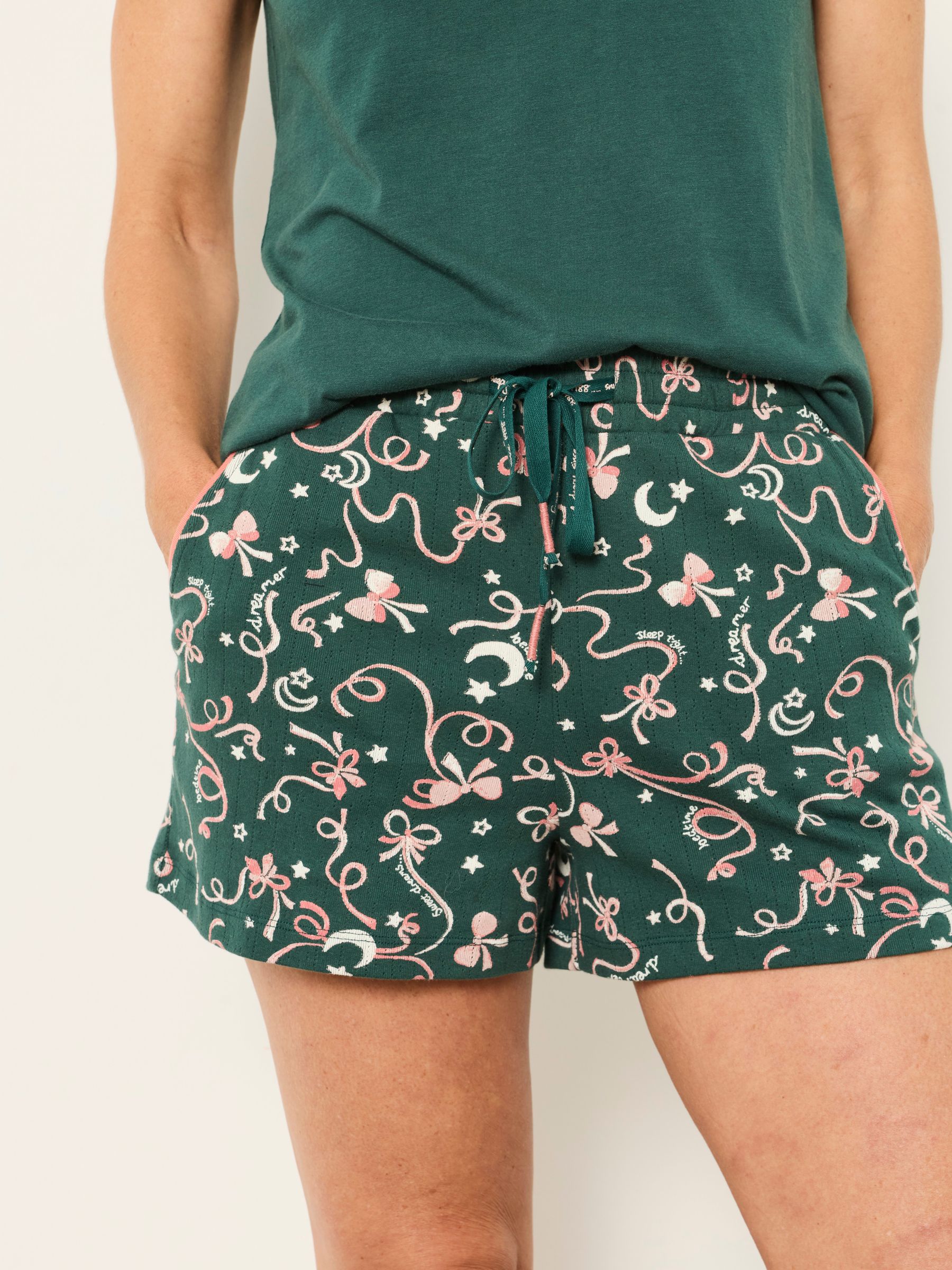 Green Bow Print Pyjama Set - Image 5 of 10