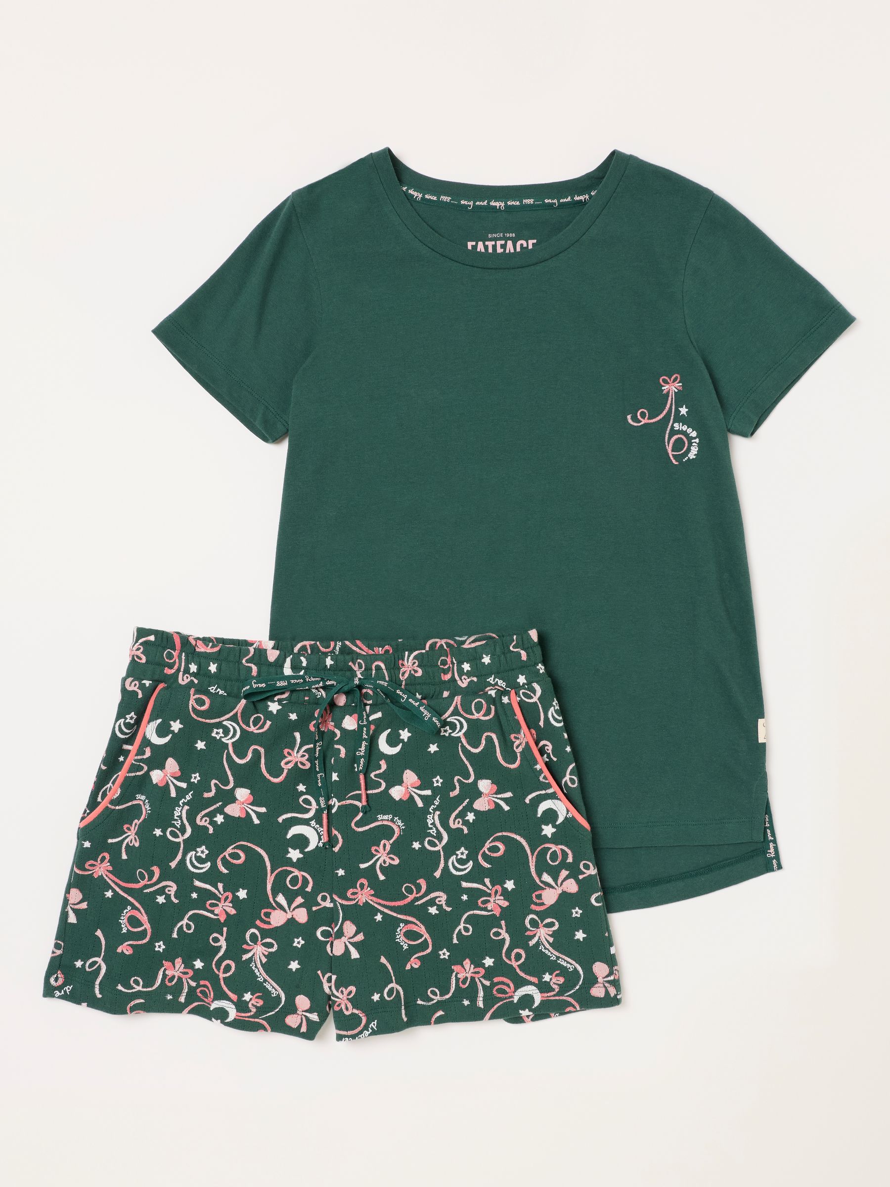 Green Bow Print Pyjama Set - Image 7 of 10