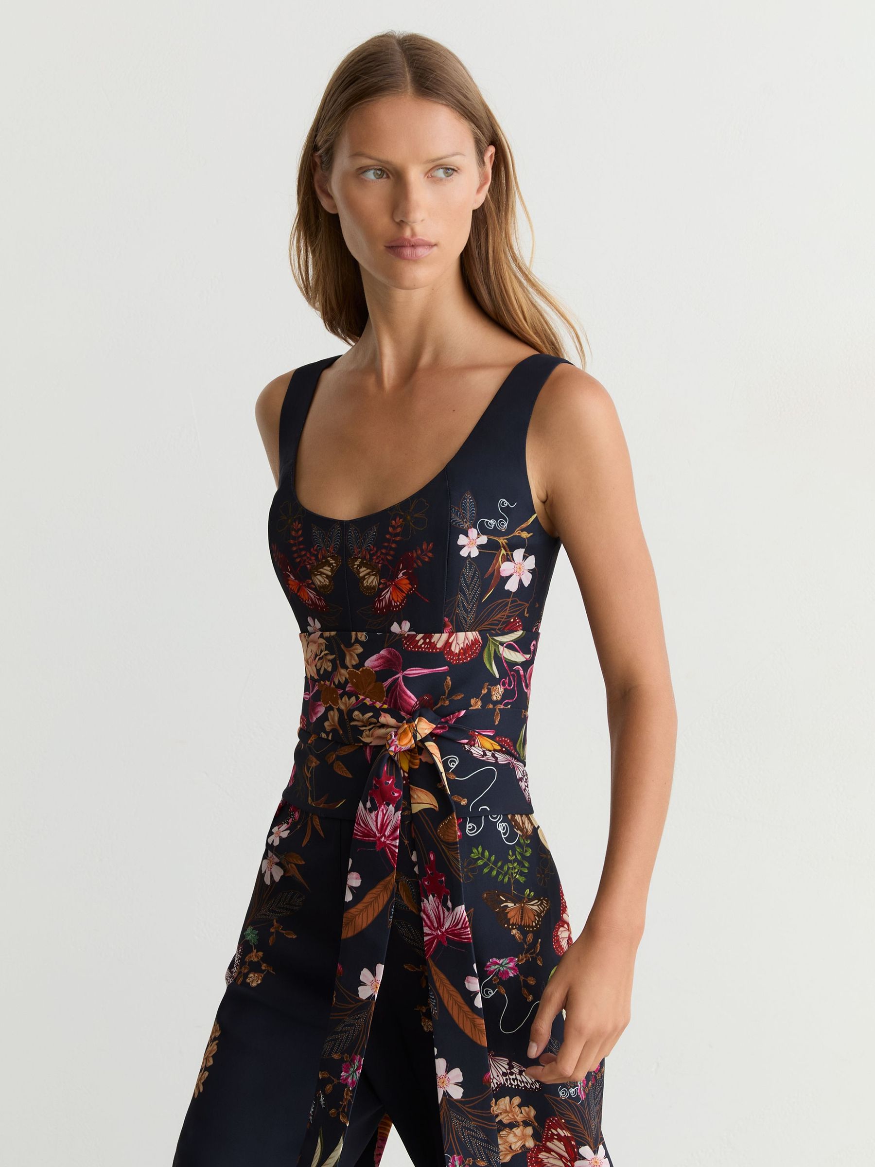 Reiss | NYBG Printed Wide-Leg Jumpsuit in Navy - Image 3 of 7