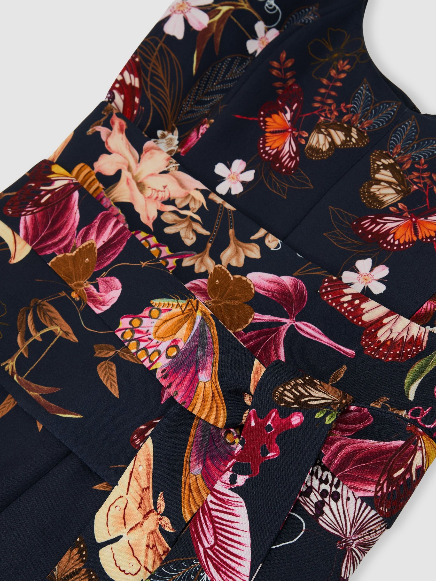 Reiss | NYBG Printed Wide-Leg Jumpsuit in Navy - Image 7 of 7