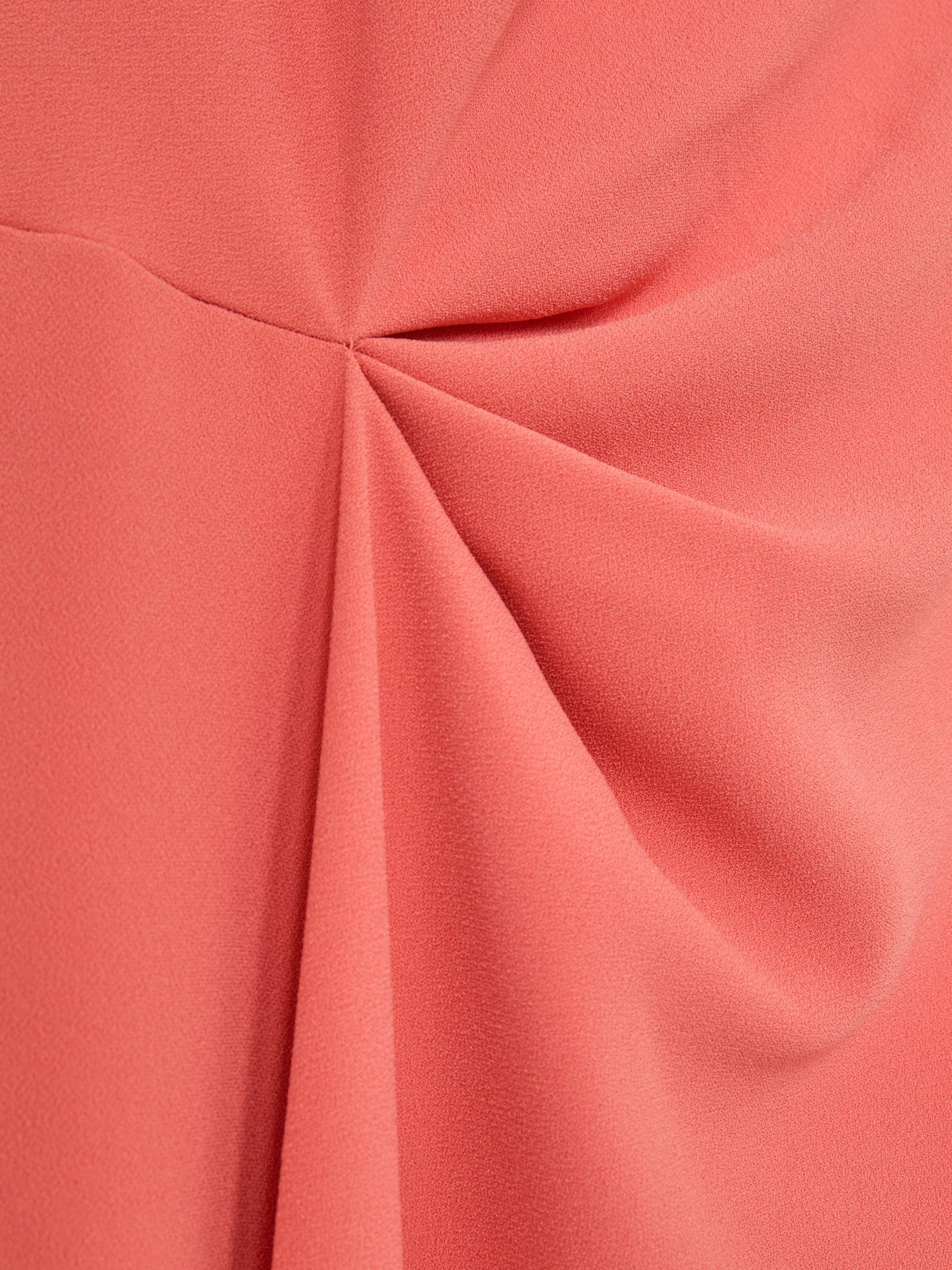 Petite Drape-Detail Sleeveless Midi Dress in Coral Pink - Image 7 of 8