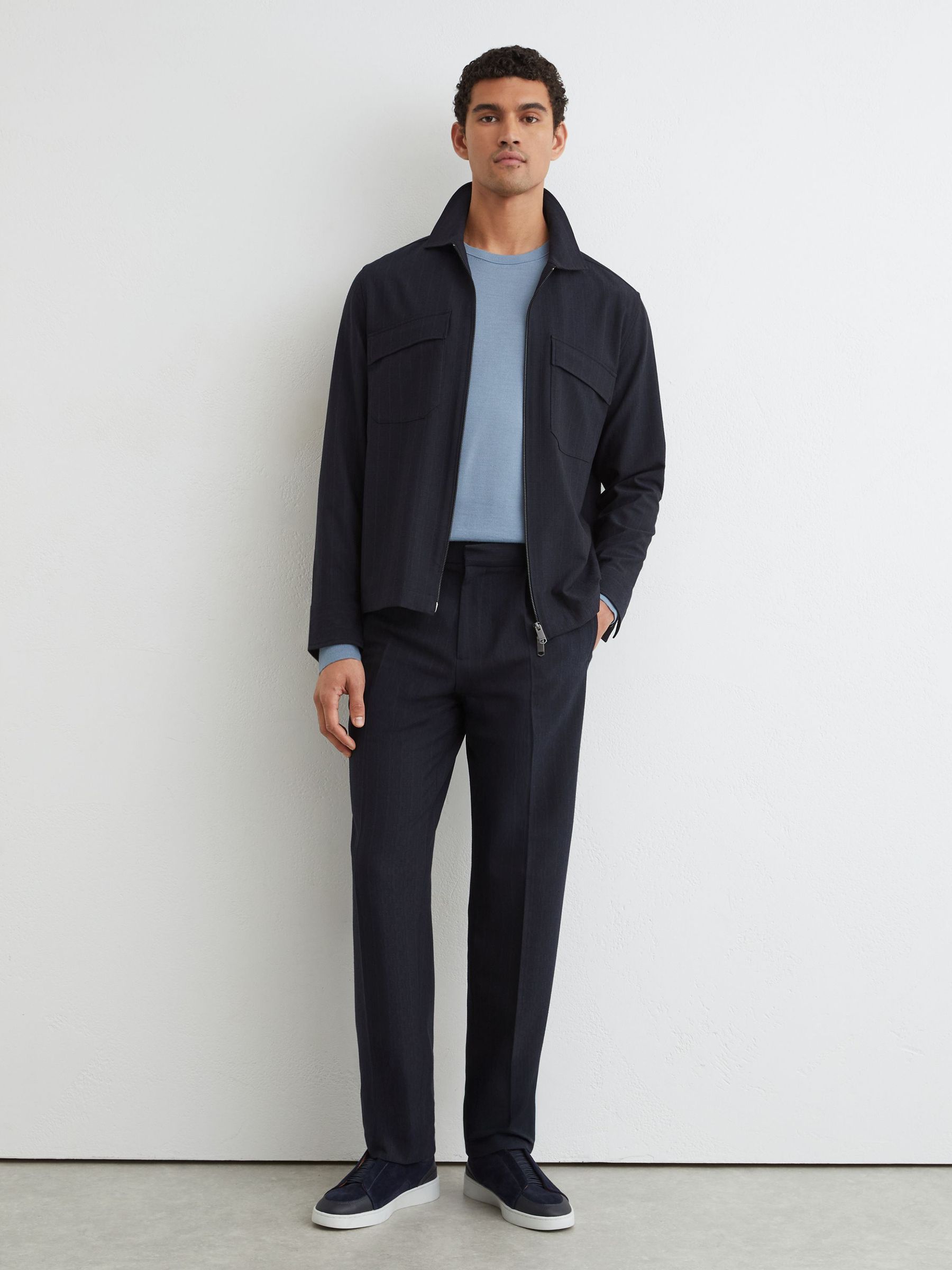 Trousers in Navy - Image 1 of 6