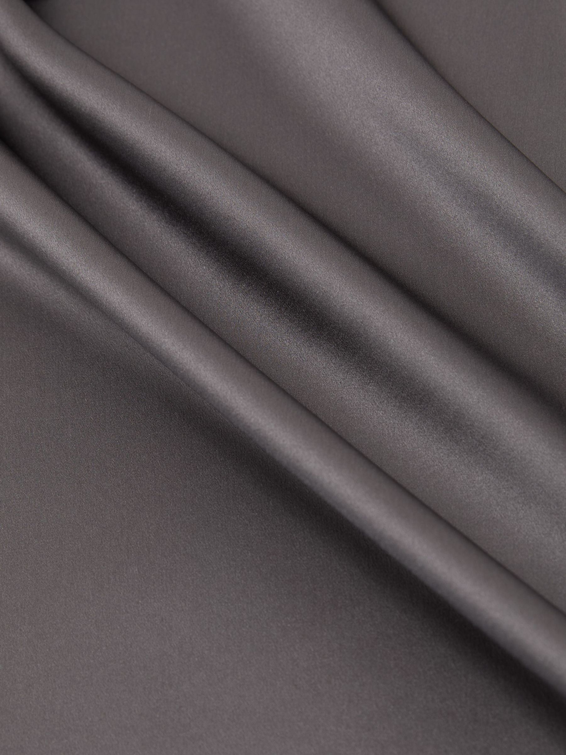 Silk Slip Midi Skirt in Dark Grey - Image 6 of 6