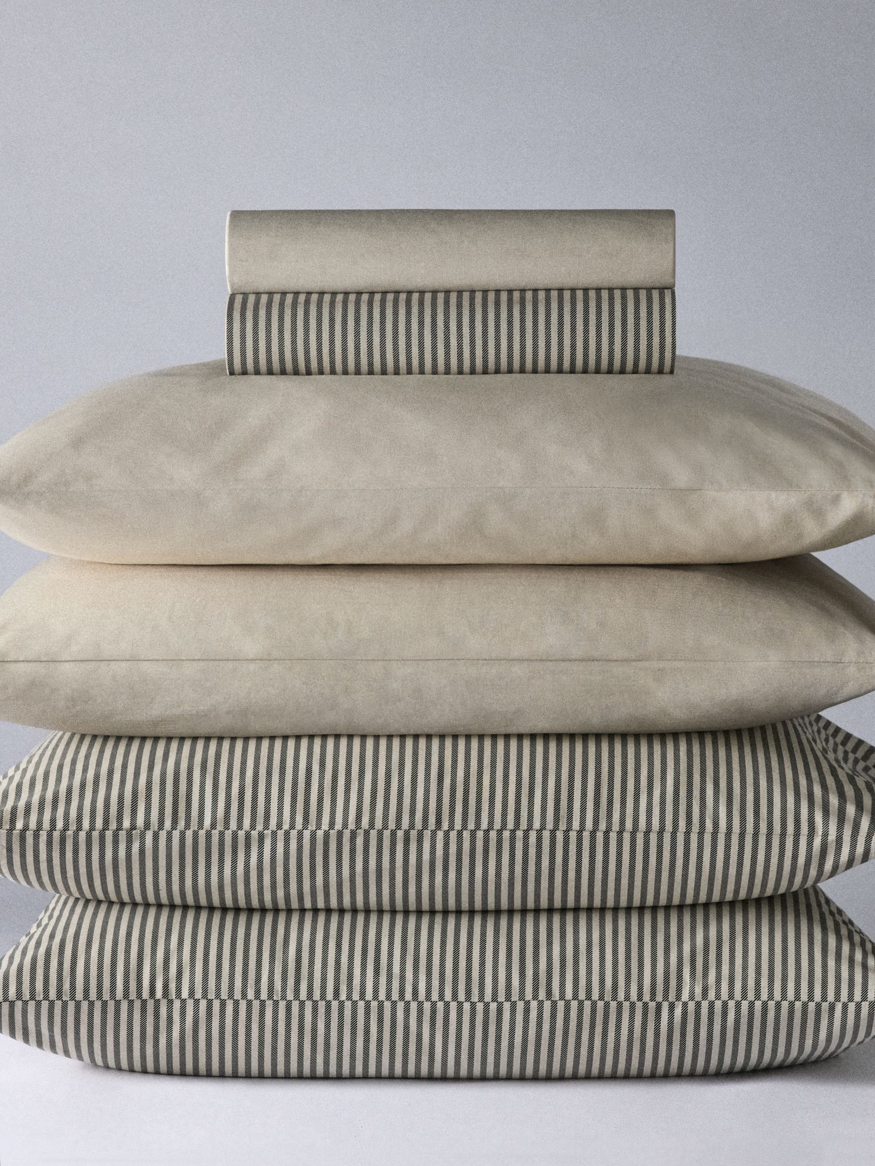 The Set Set of 2 Natural/Stripe Pillowcase and Fitted Sheet - Image 1 of 6