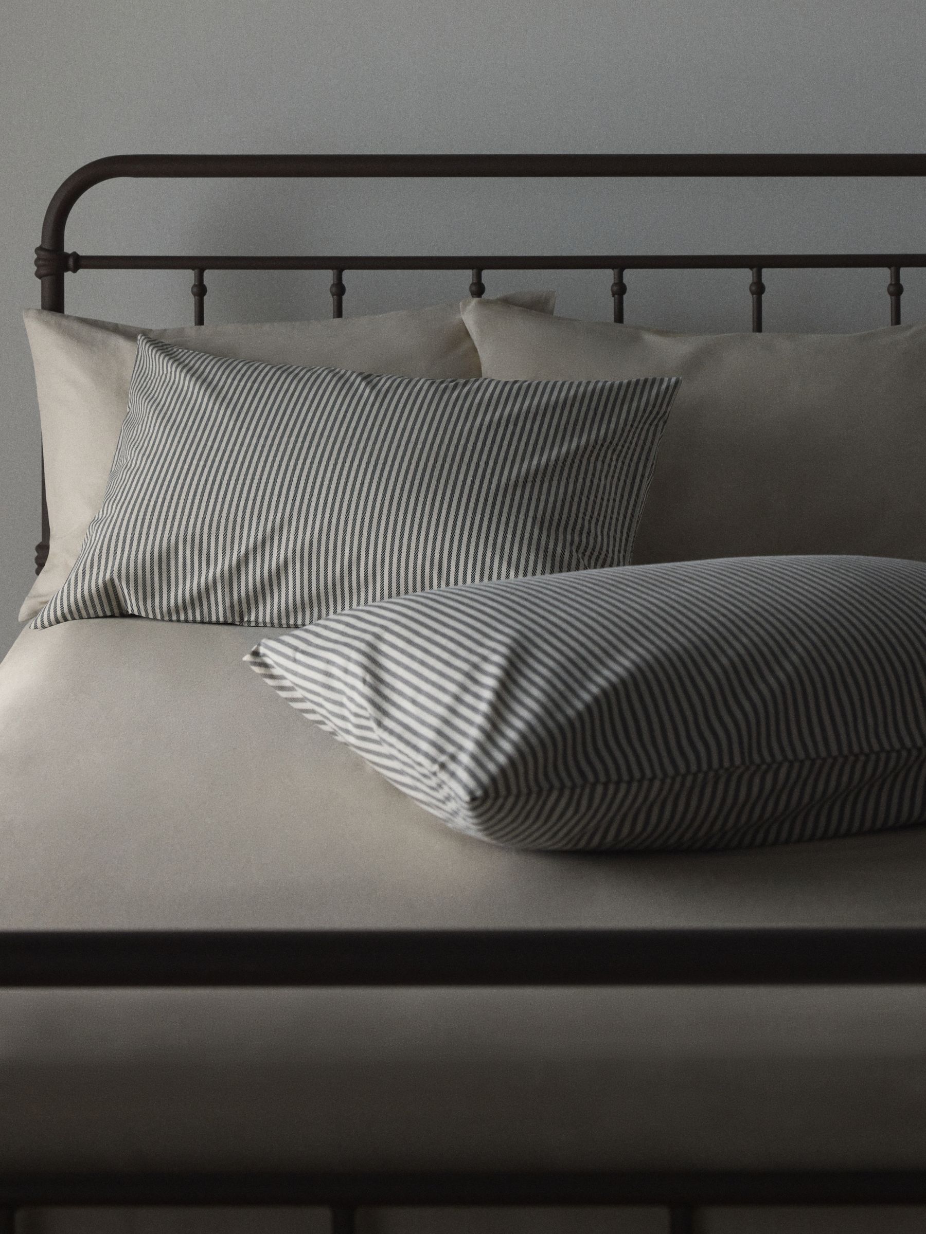 The Set Set of 2 Natural/Stripe Pillowcase and Fitted Sheet - Image 2 of 6