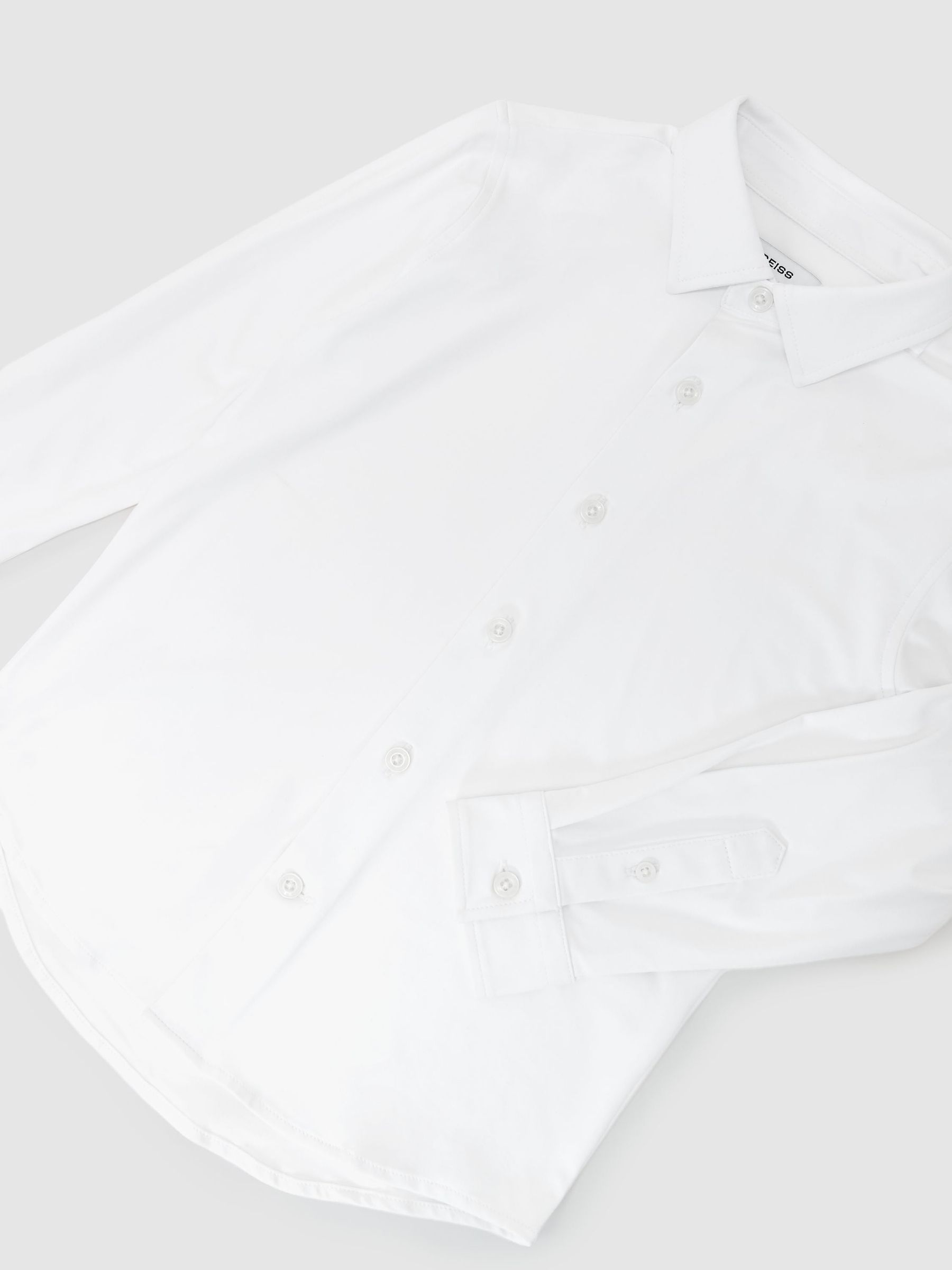 9-13 yrs Stretch Long-Sleeve Slim-Fit Travel Shirt in White - Image 3 of 3