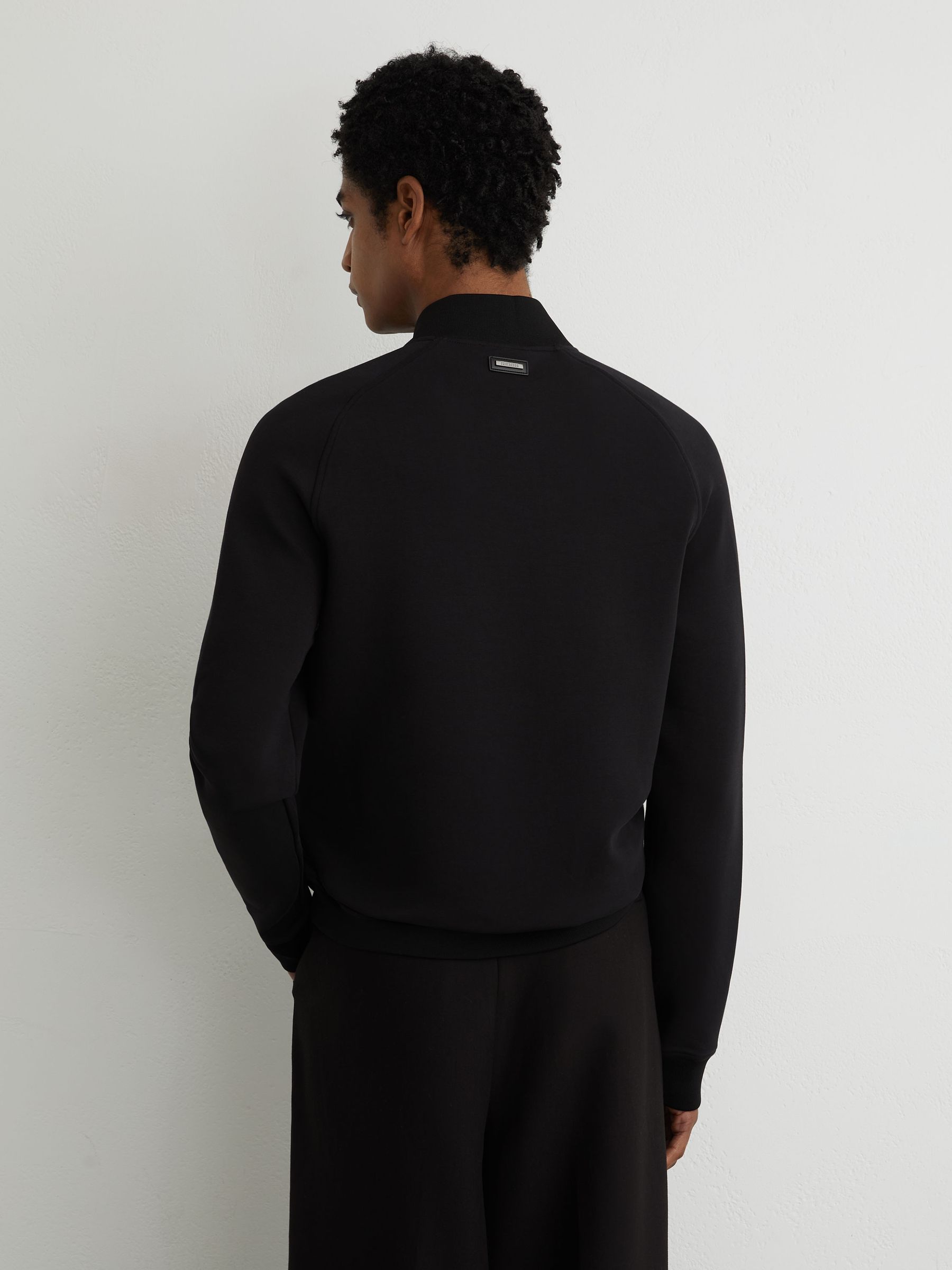 Quilted Hybrid Bomber Jacket in Black - Image 5 of 6